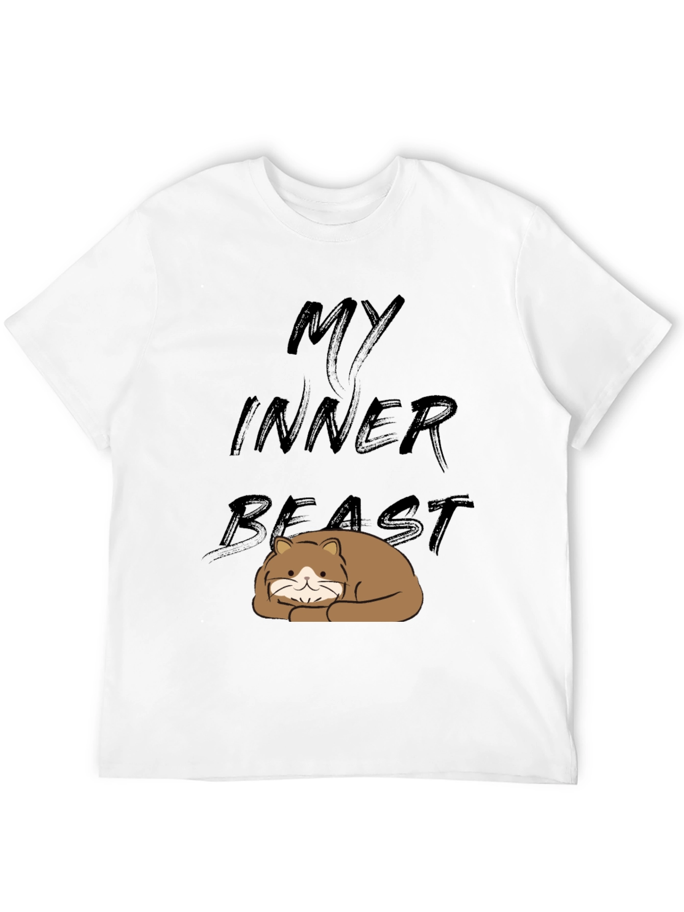 Black My Inner Beast T-Shirt - Cute Cat Graphic Tee view 12