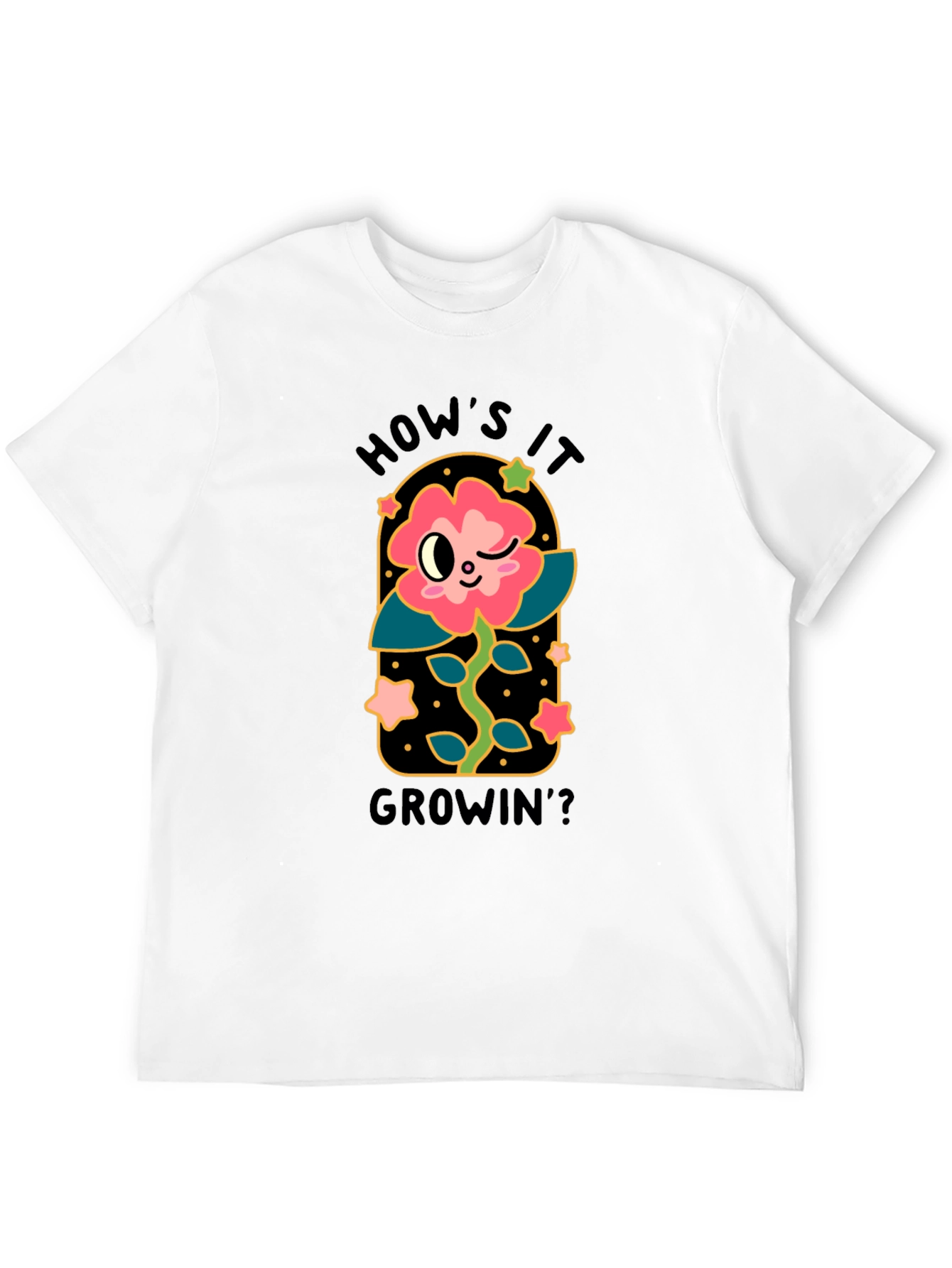 Black How's it Growin'? Graphic T-Shirt view 12