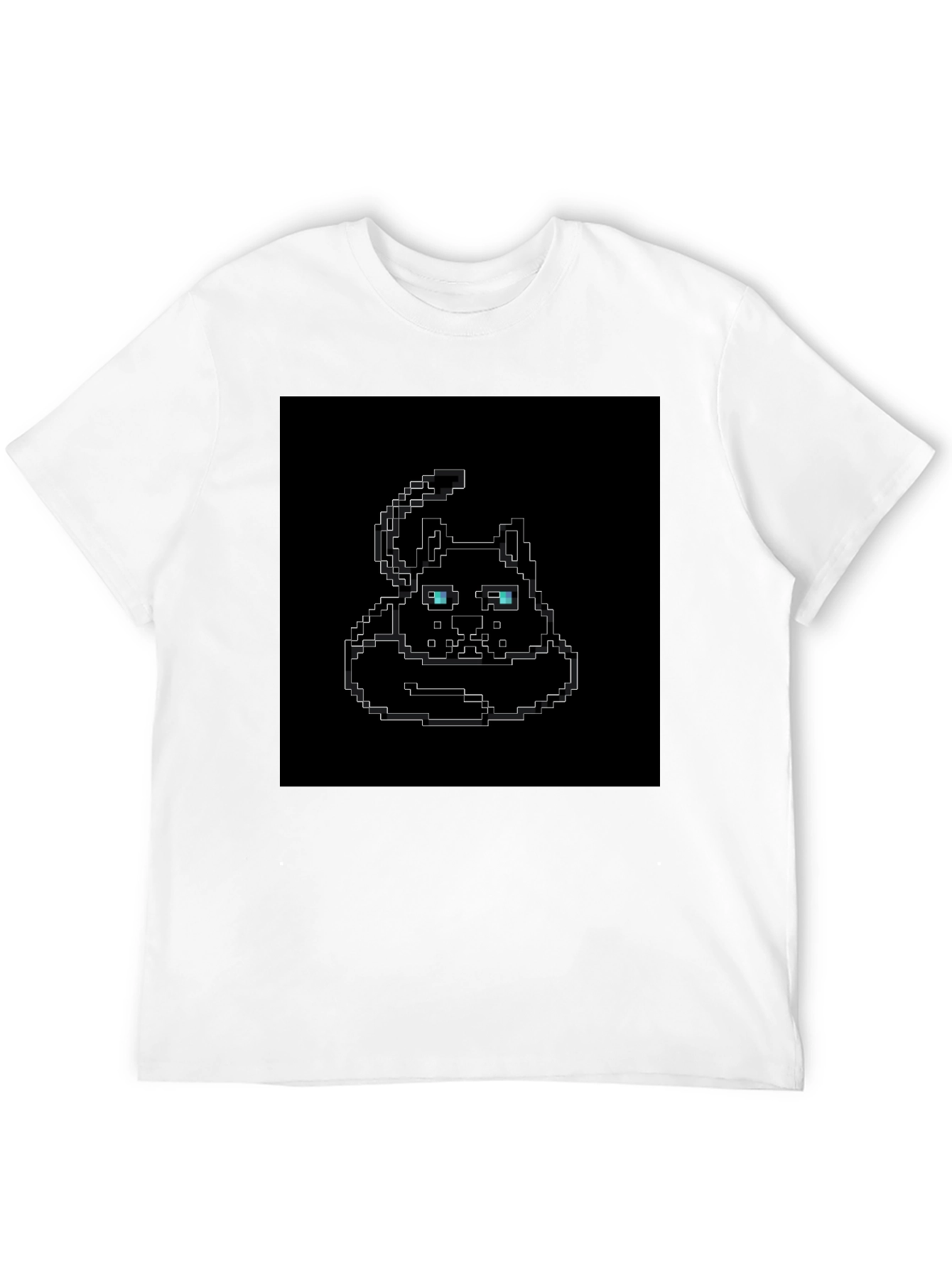 Black Pixel Art Cat T-Shirt - Black view 12