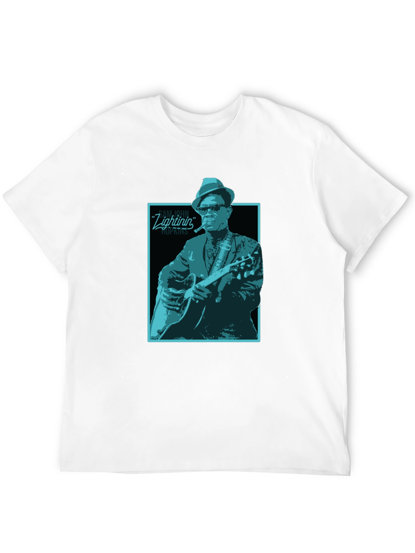 Black Lightnin' Hopkins Graphic Tee - Black Cotton T-Shirt view 12