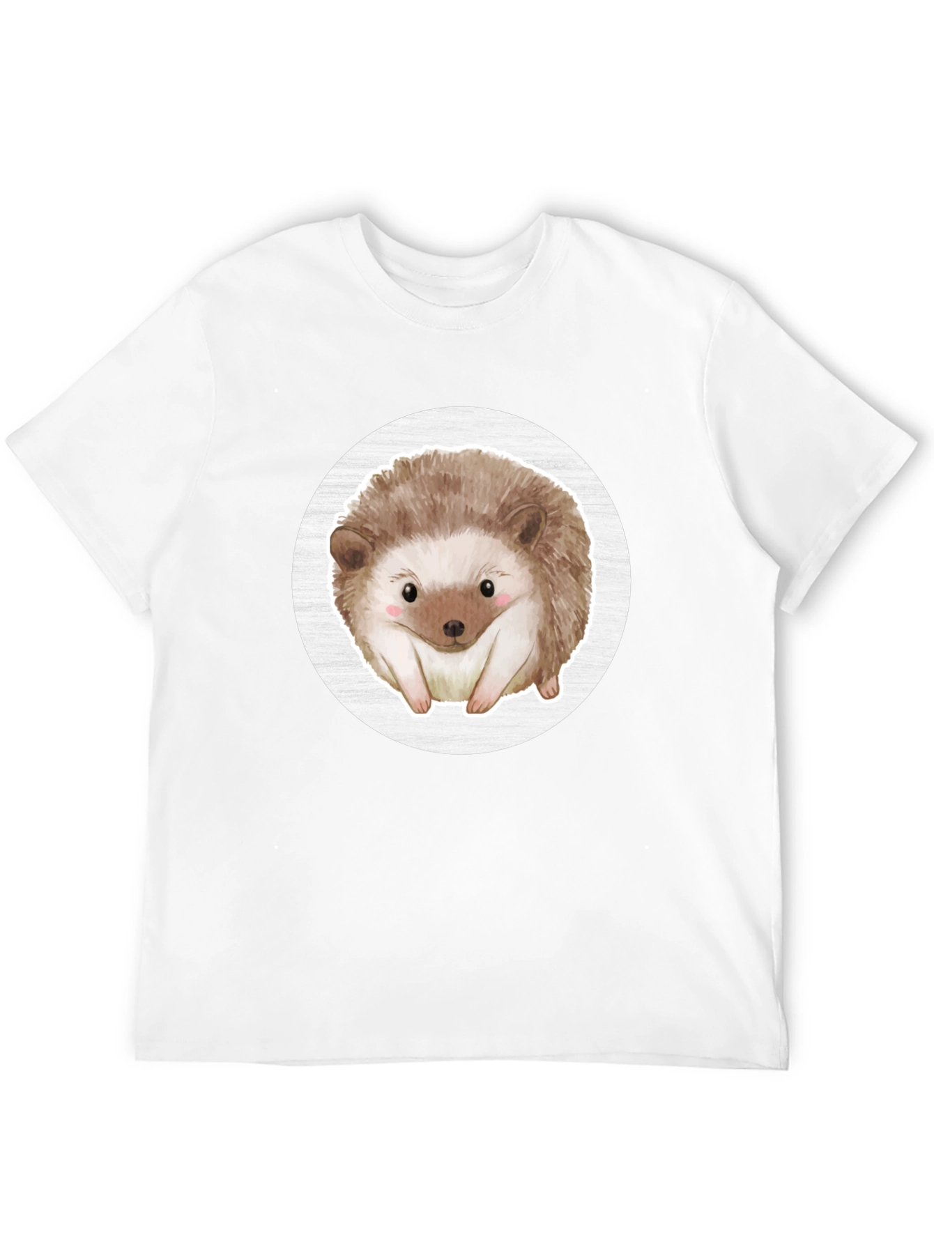 Black Cute Hedgehog Graphic Tee - Black Cotton Casual Shirt view 12