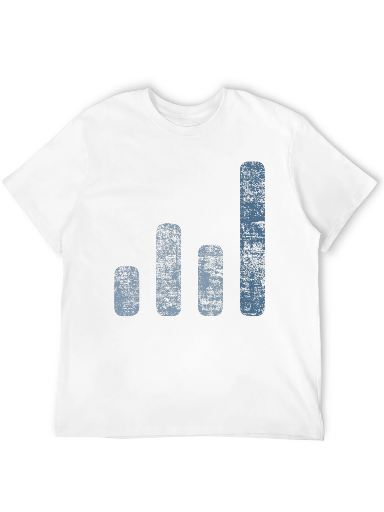 Black Distressed Bar Graph Tee - Trendy Black Cotton Blend Shirt view 12