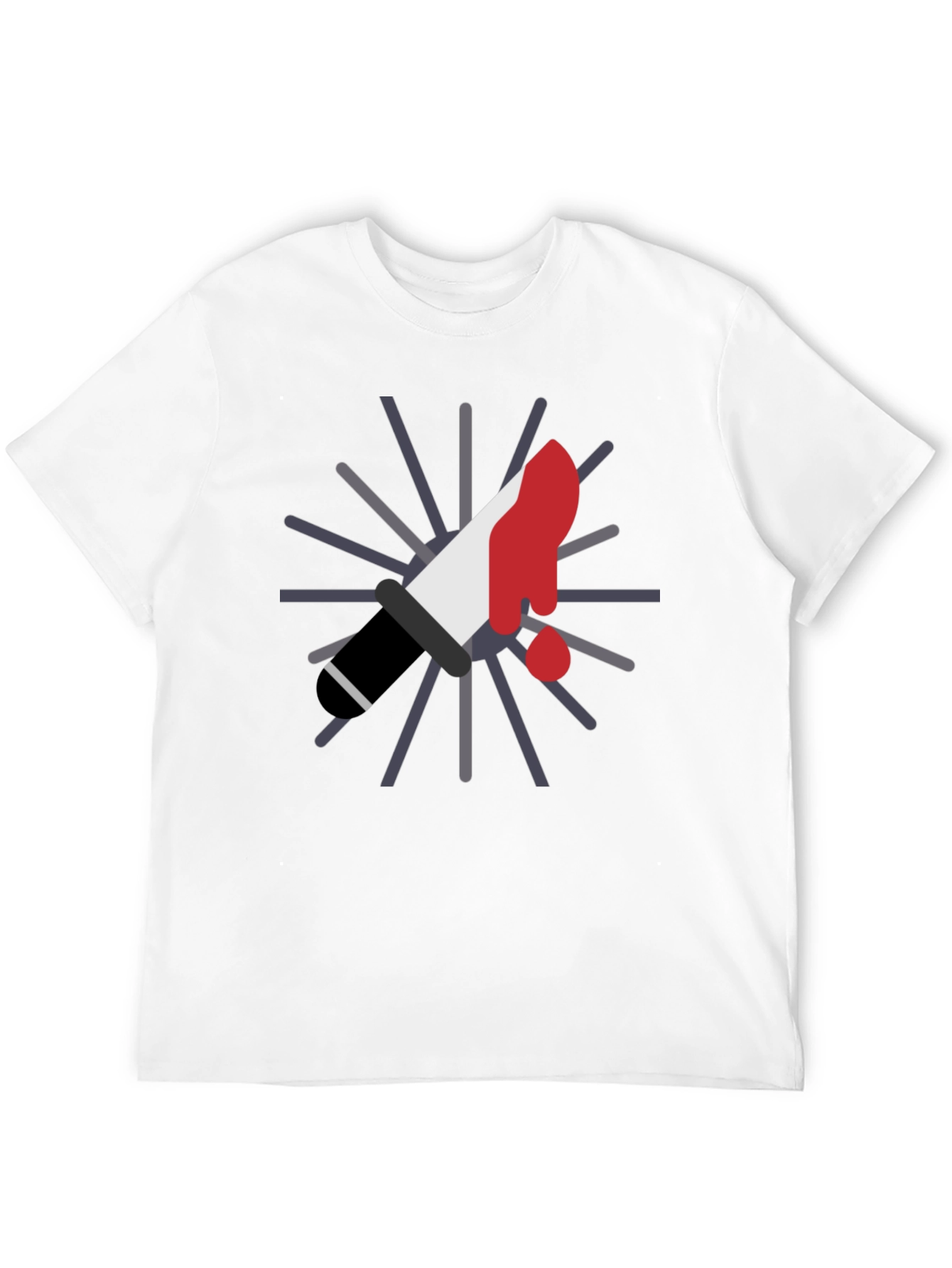 Black Bloody Knife Graphic Tee - Black Cotton T-Shirt view 12