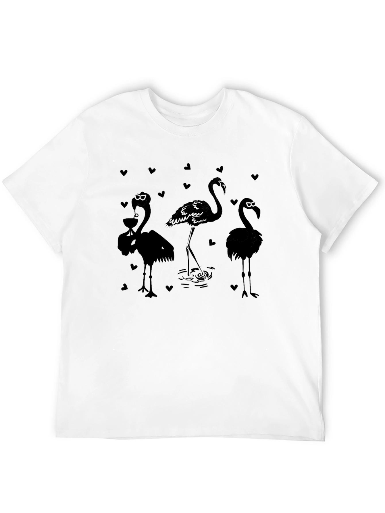 Black Flamingo Lover's Black T-Shirt view 12