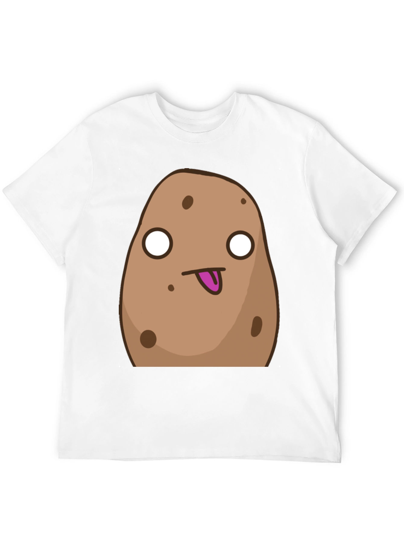 Black Funny Cartoon Potato Graphic Black T-Shirt view 12