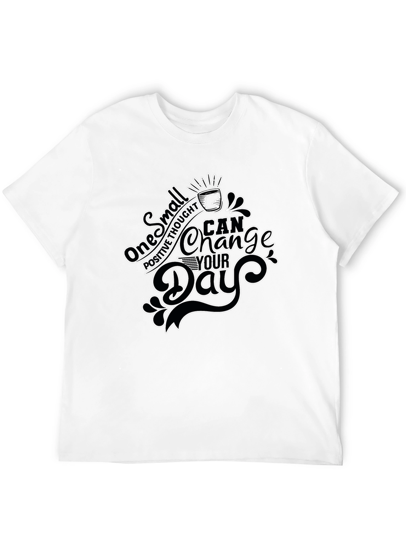 Black Inspirational Graphic Tee - Positive Thought Changes Day view 12