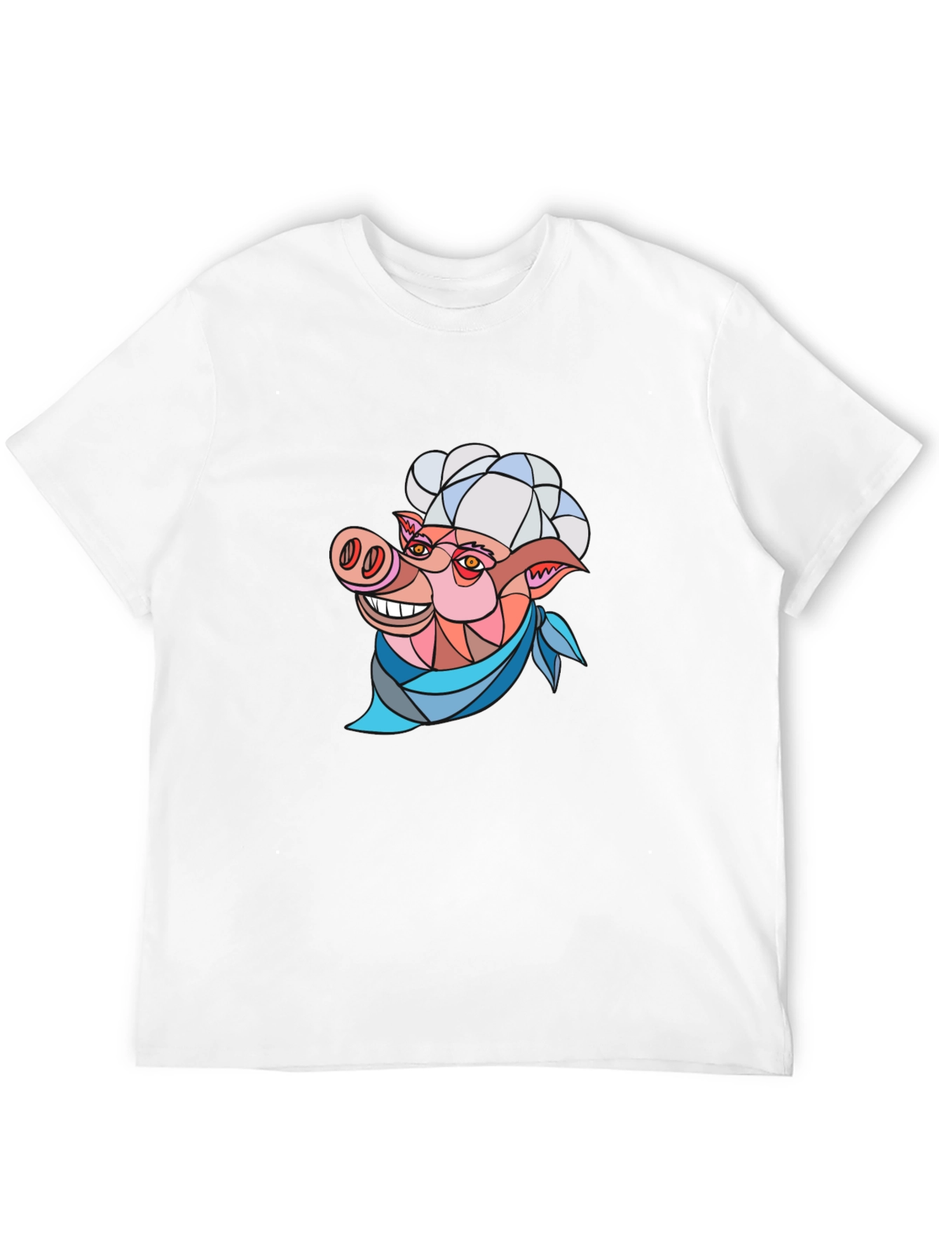 Black Chef Pig Graphic T-Shirt - Black Cotton view 12