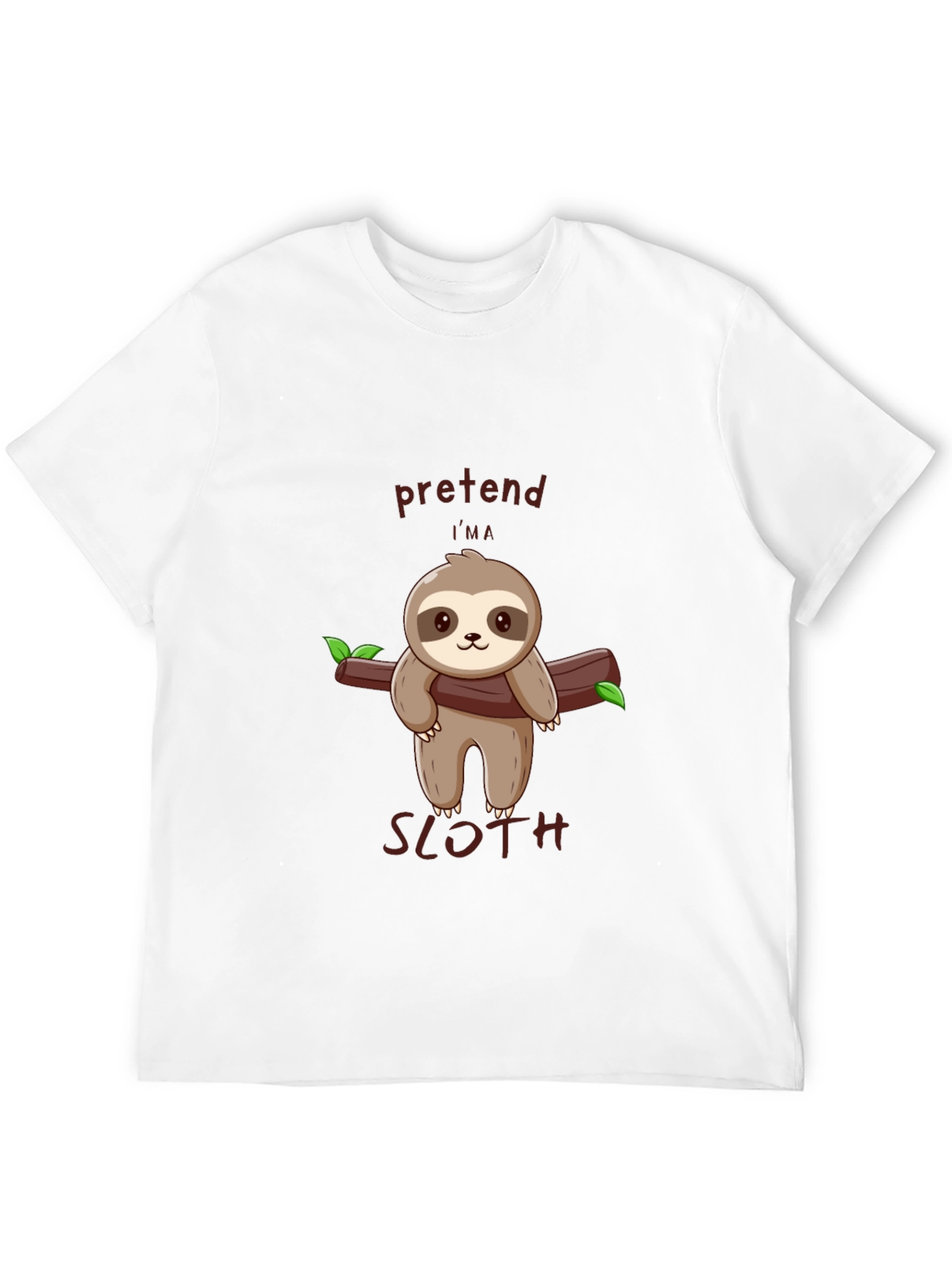 Black Pretend I'm A Sloth Tee - Cute Cartoon Animal T-Shirt view 12