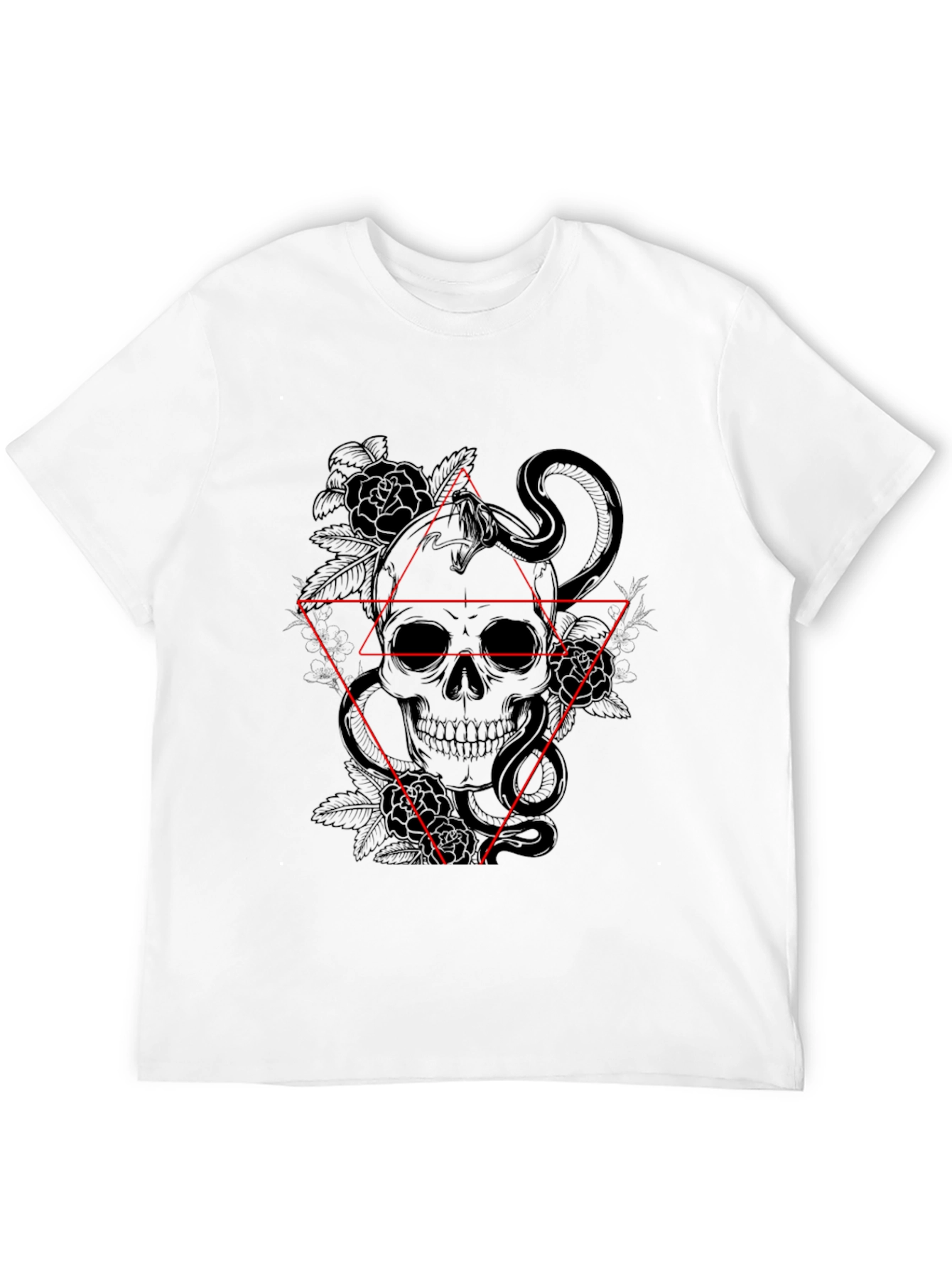 Black Skull & Snake Graphic Tee - Edgy Style view 12