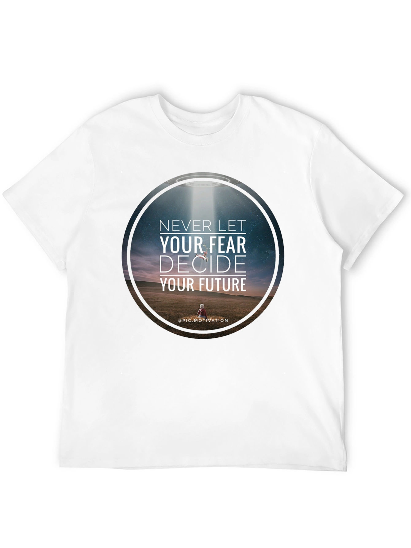 Black Motivational Graphic T-Shirt: Never Let Fear Decide view 12
