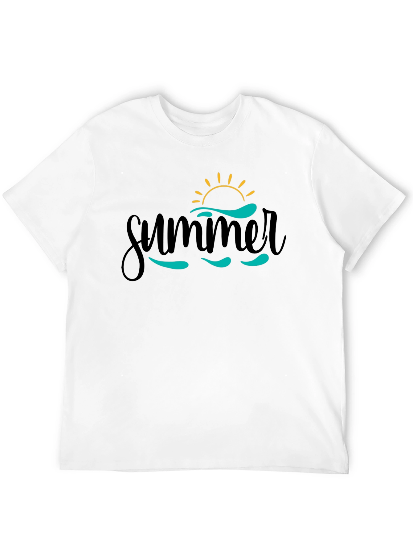 Summer Vibes Graphic Tee - Black Cotton T-Shirt - 12