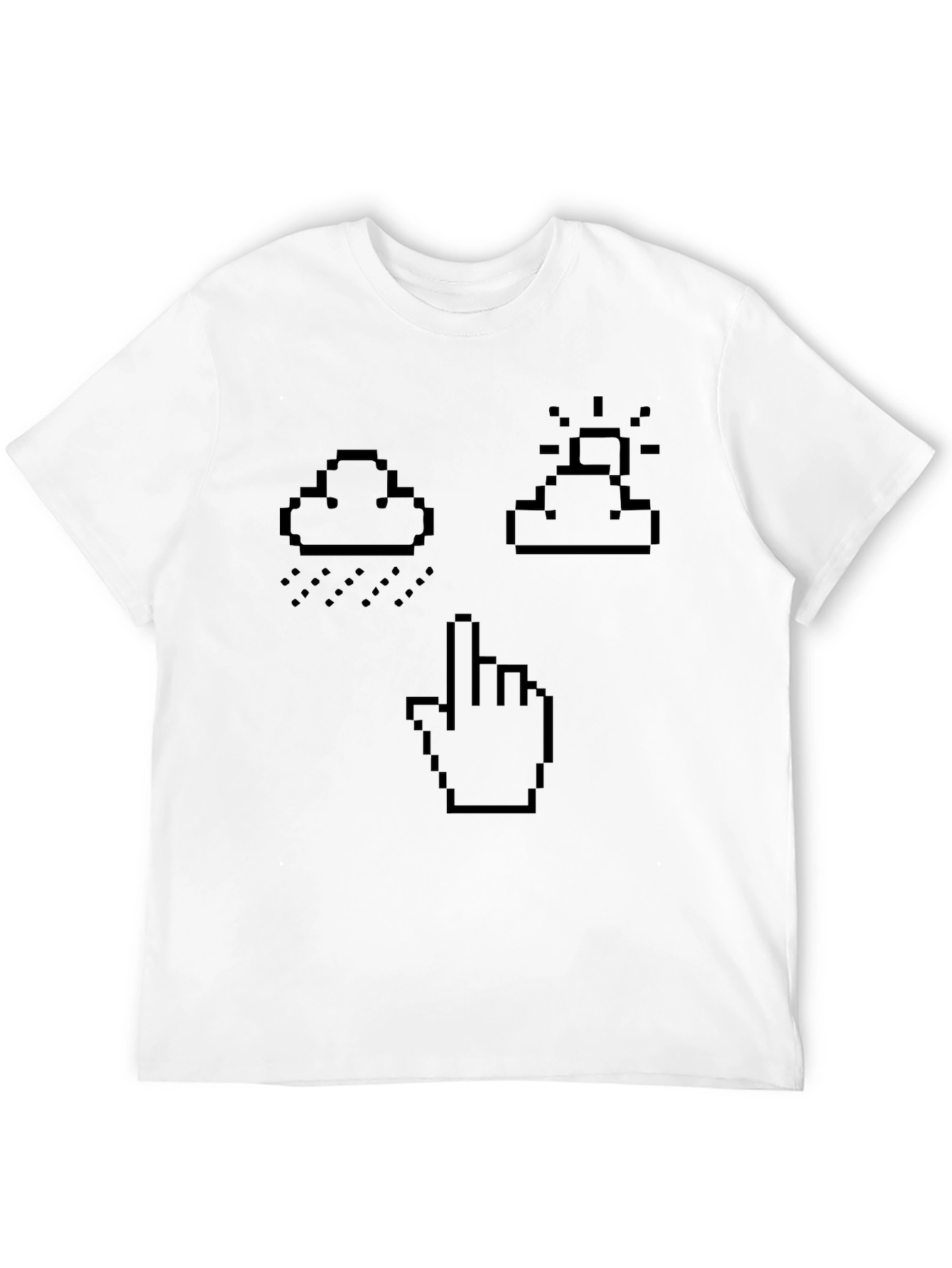 Black Pixel Weather Graphic Black T-Shirt view 12