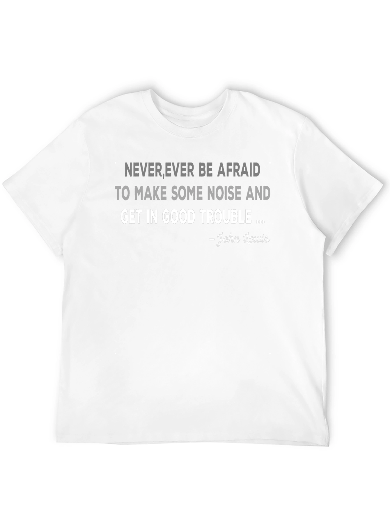 Black Never Afraid T-Shirt - John Lewis Quote Tee view 12
