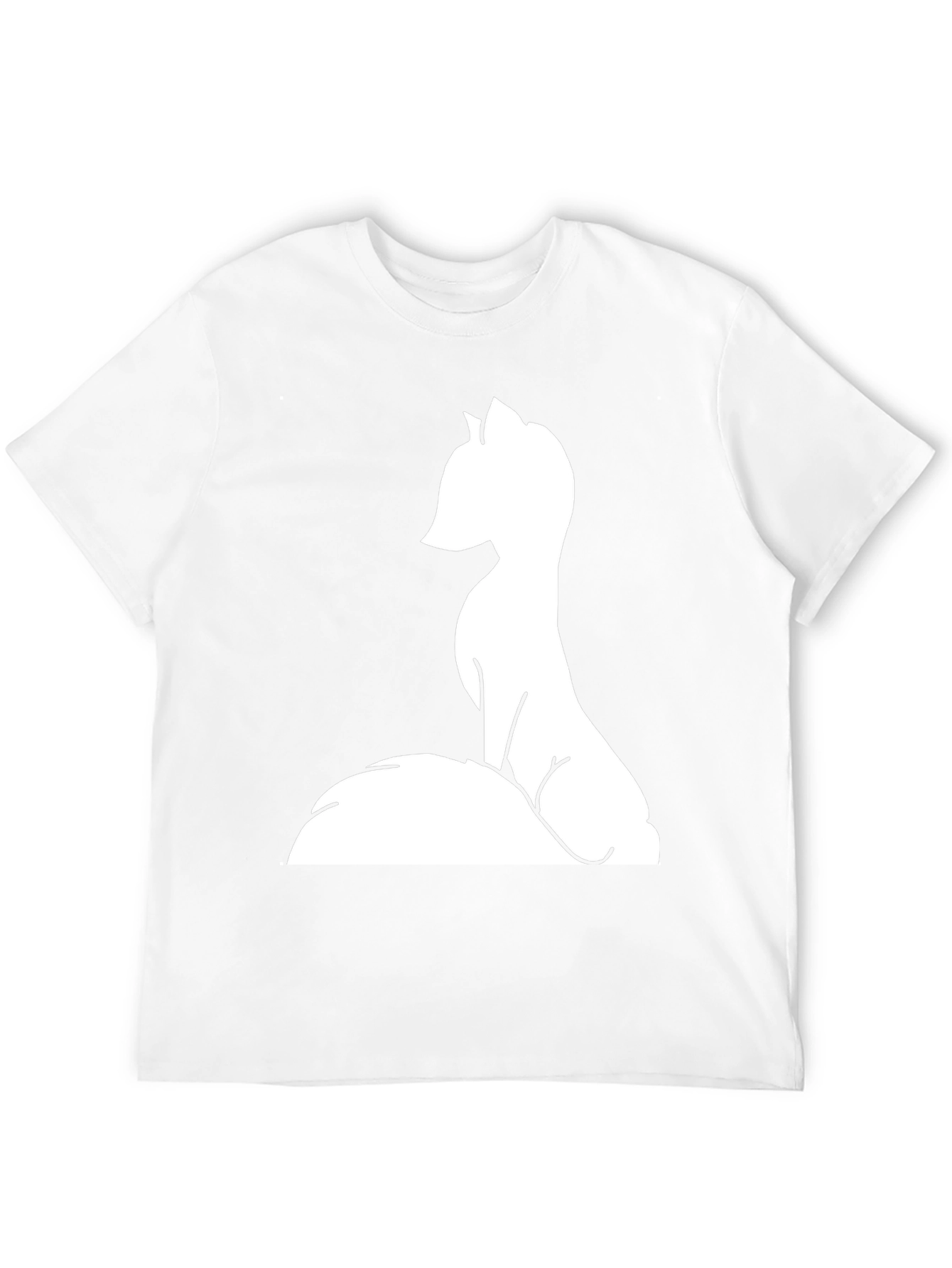 Black Minimalist Fox Tee - Black Graphic T-Shirt view 12