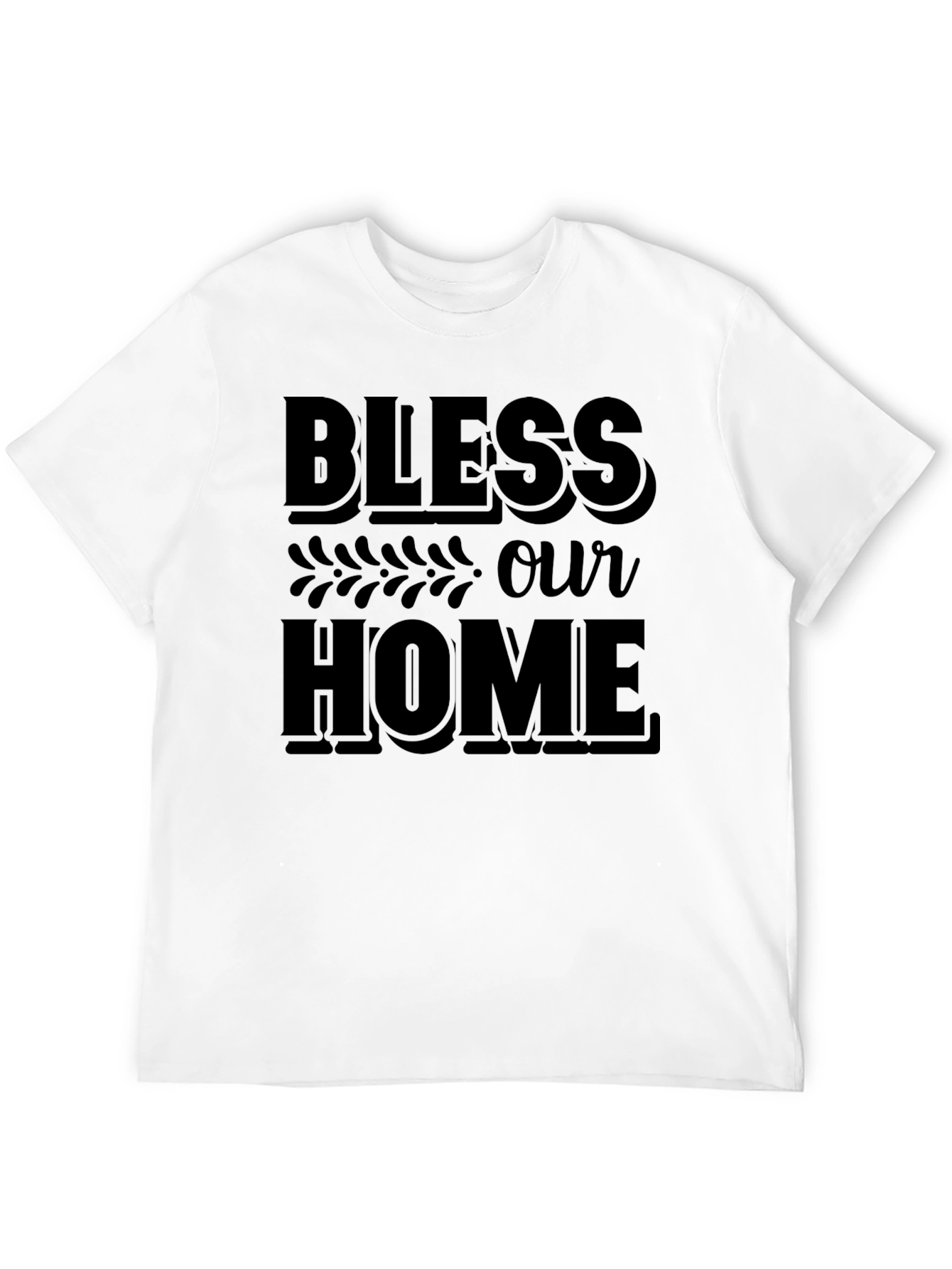 Black Bless Our Home Graphic Tee - Unisex Black T-Shirt view 12