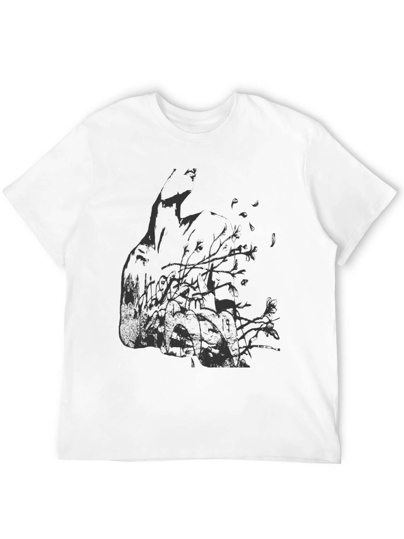 Black Abstract Graphic Print Black T-Shirt view 12