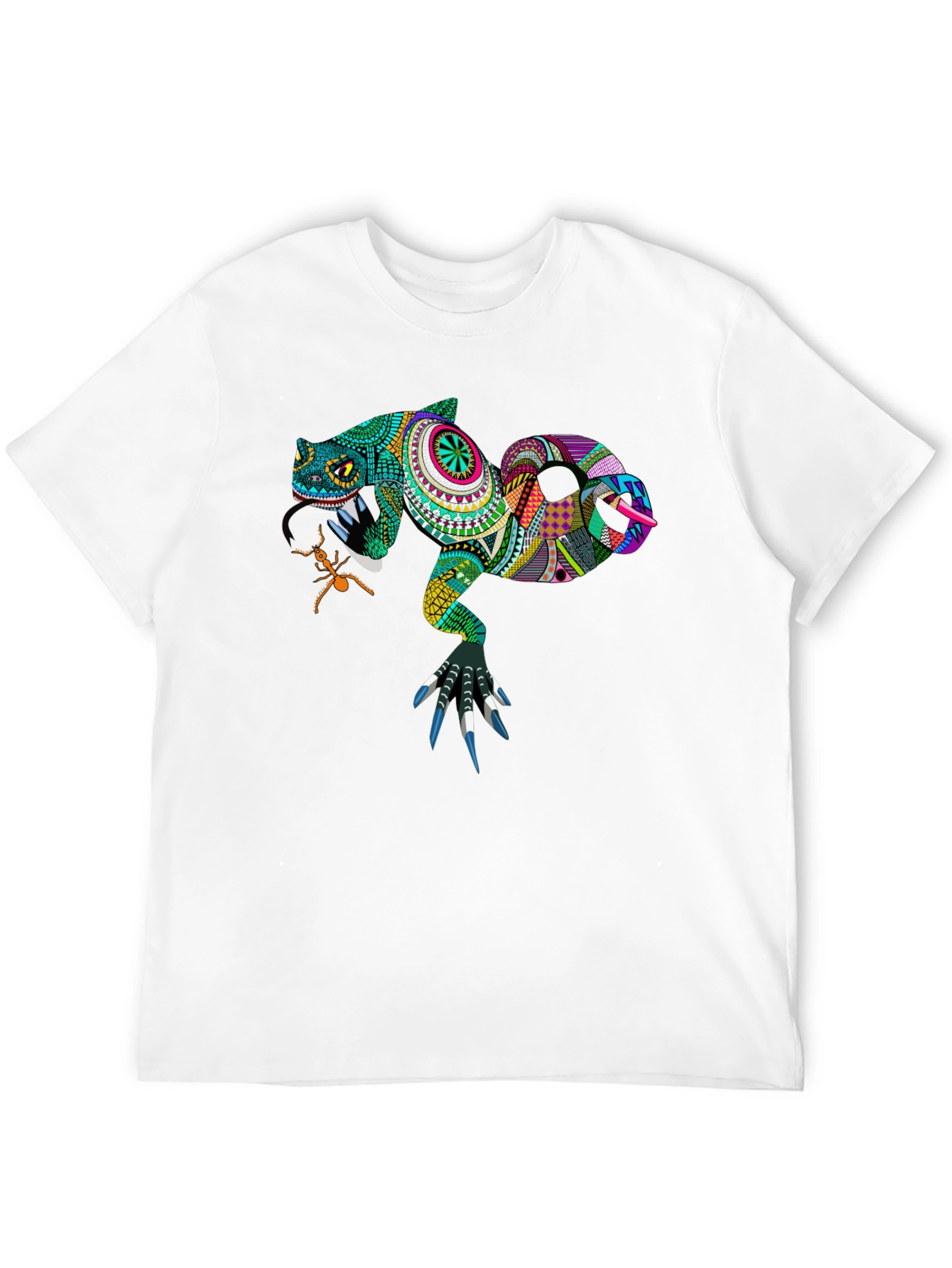 Black Lizard Graphic Tee - Unique Patterned Reptile Design view 12