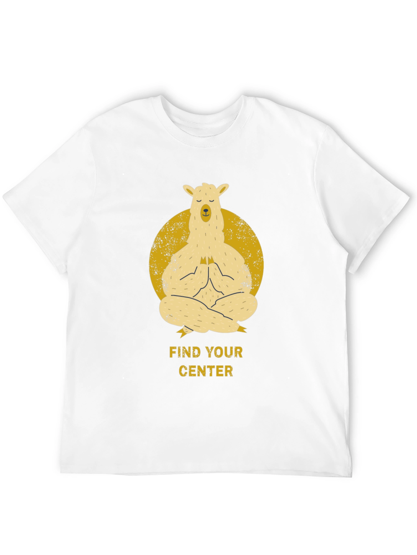 Black Find Your Center - Meditating Llama T-Shirt view 12