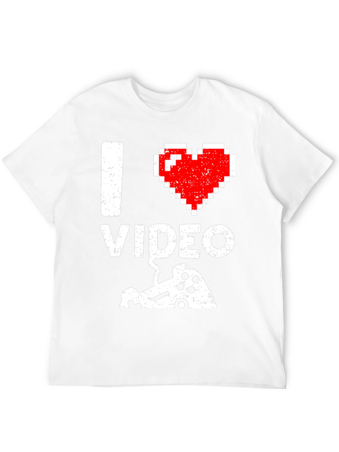 Black I Love Video Games Pixel Art Gamer T-Shirt view 12