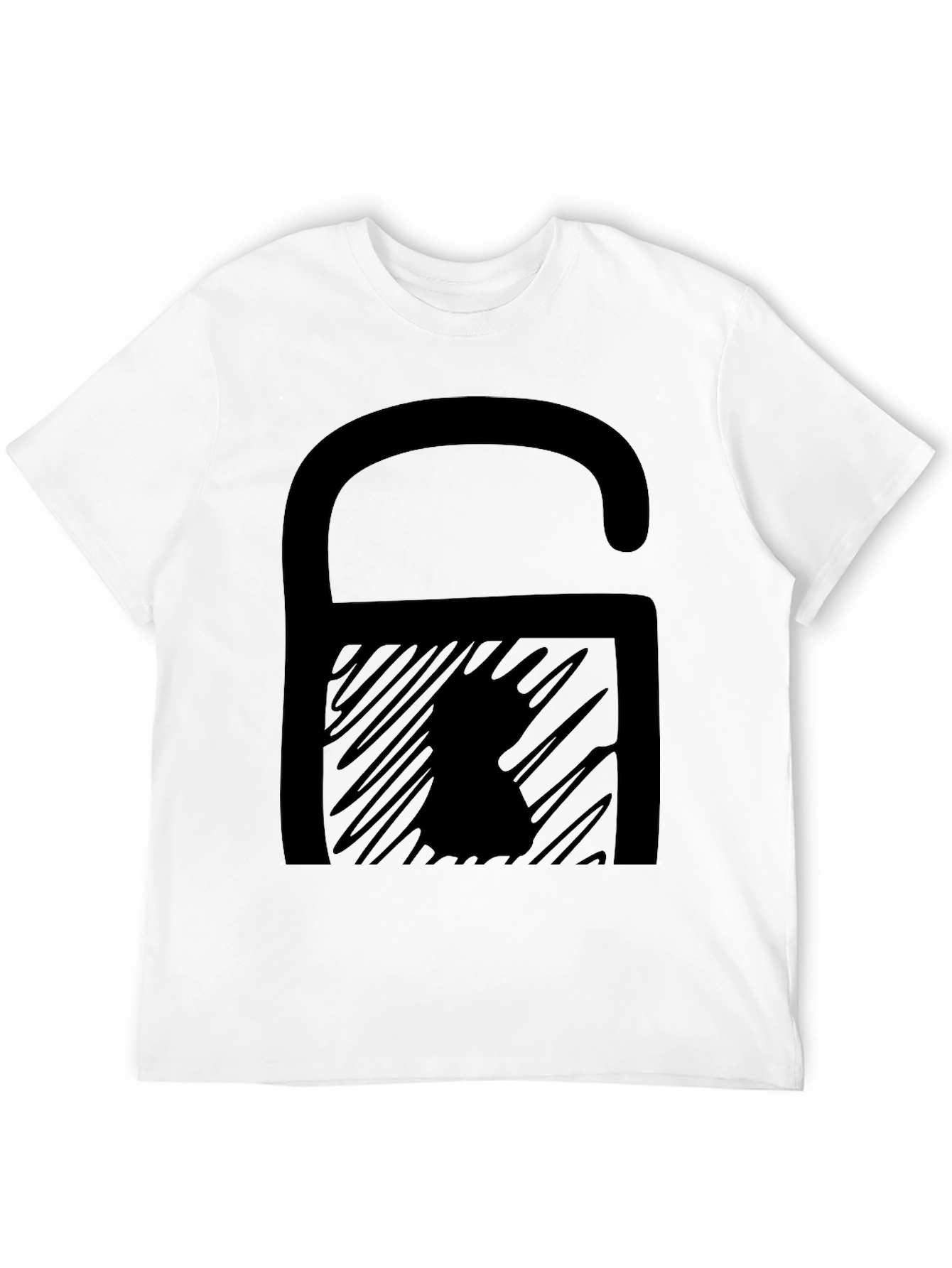 Black Abstract Graphic Print Black T-Shirt view 12