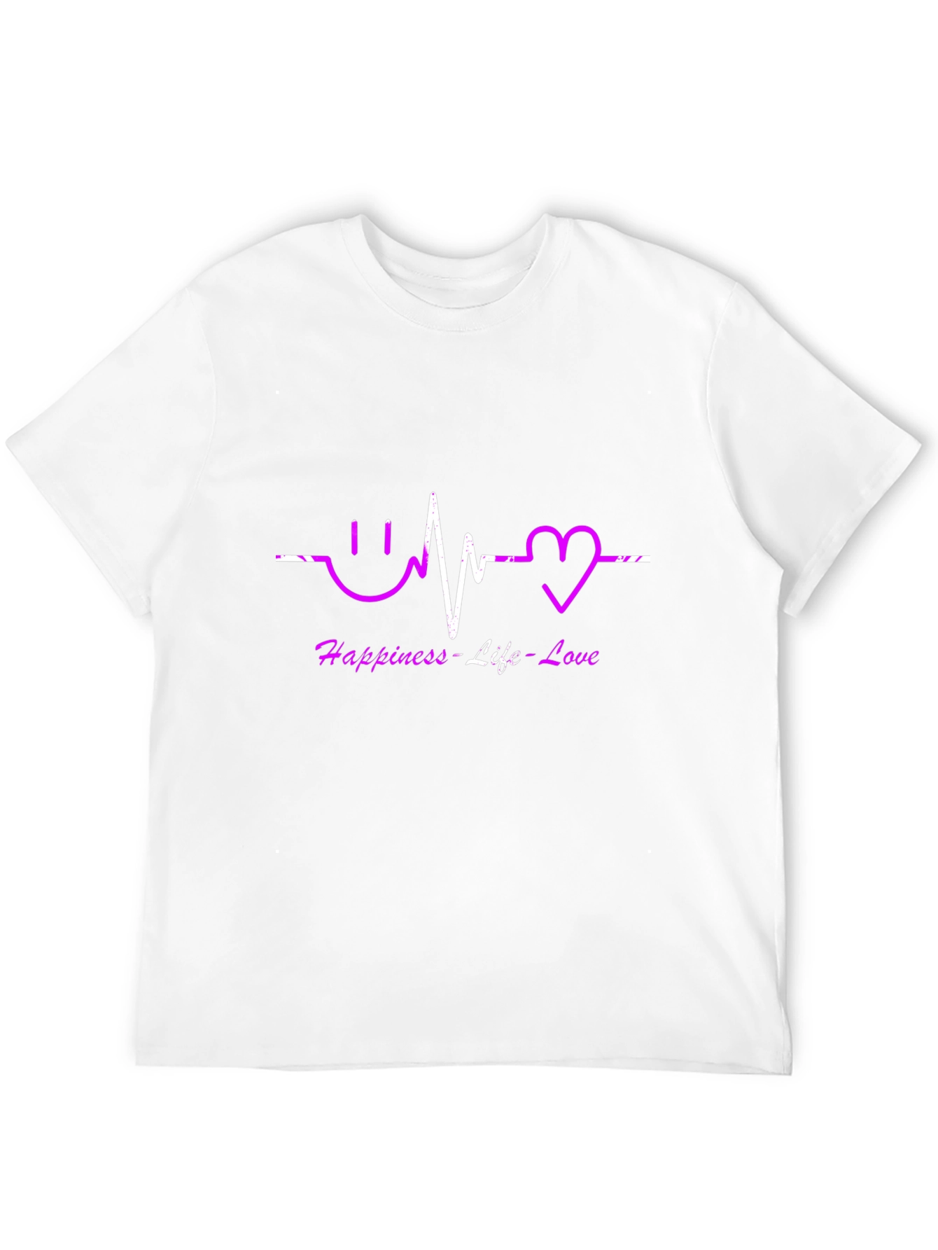 Black Happiness Life Love T-Shirt view 12