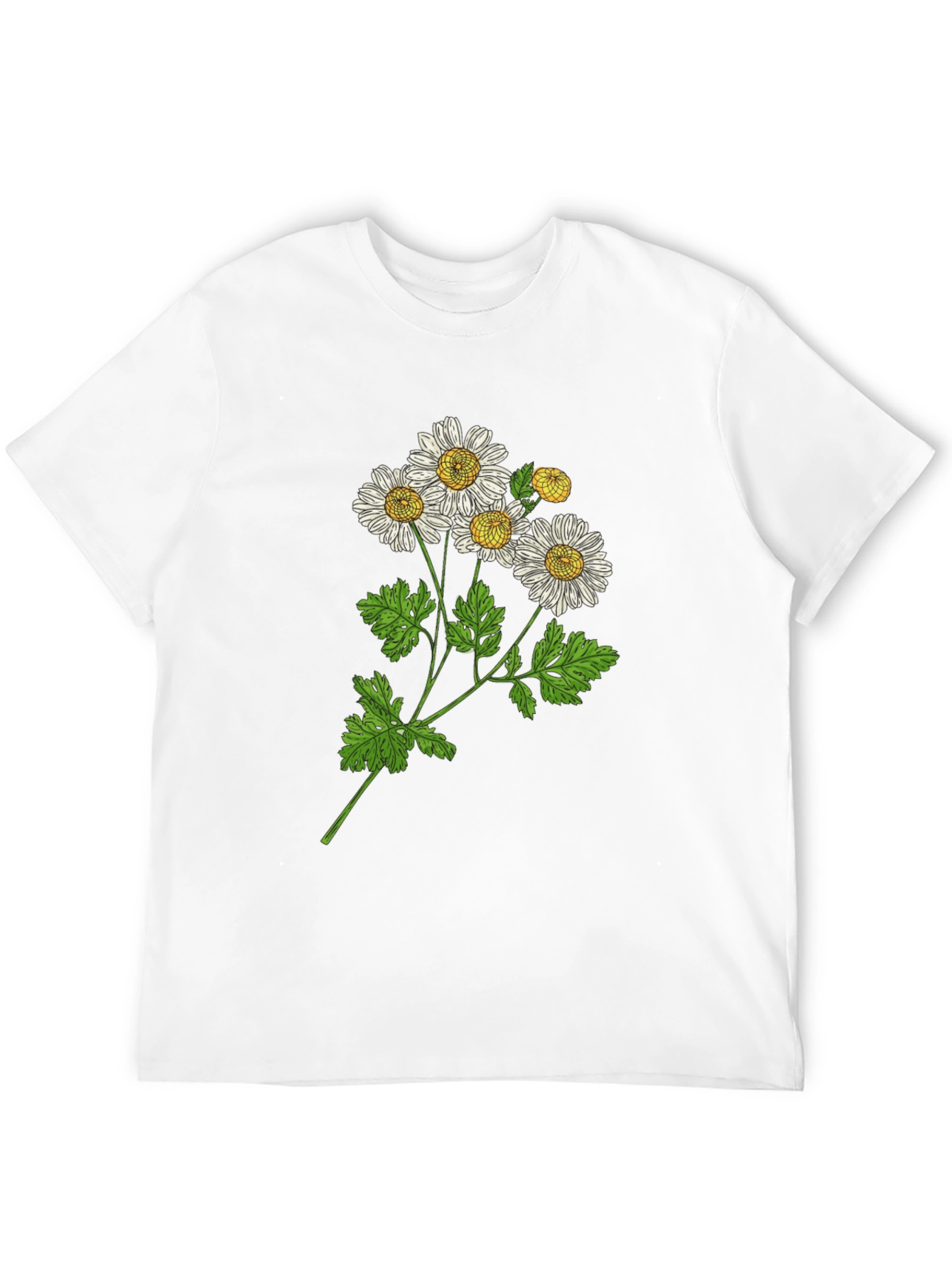 Black Botanical Daisy Graphic T-Shirt - Black view 12