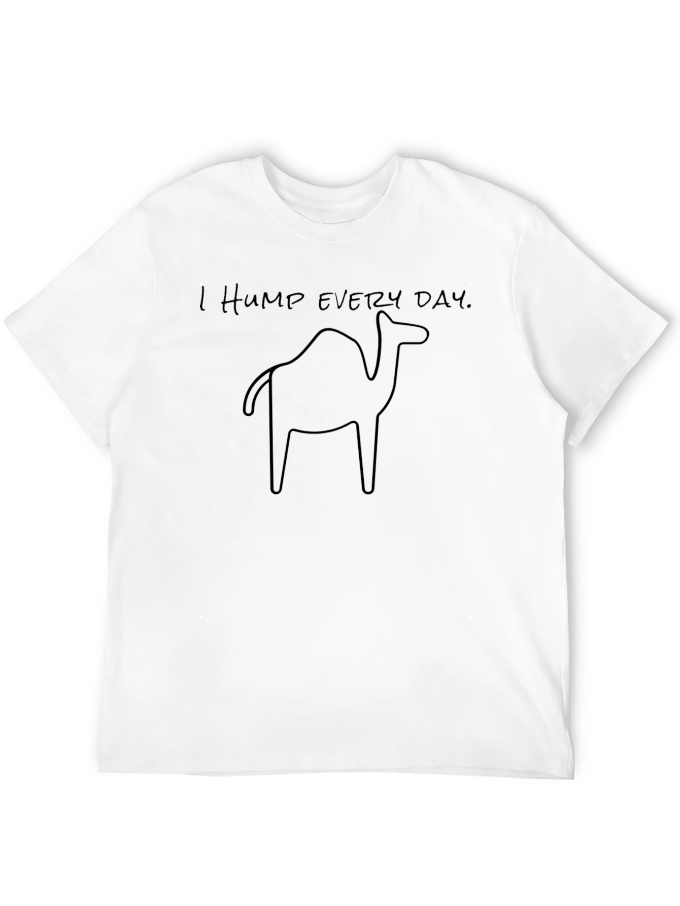 Black Funny "I Hump Every Day" Camel Graphic Tee - Black Cotton T-Shirt view 12