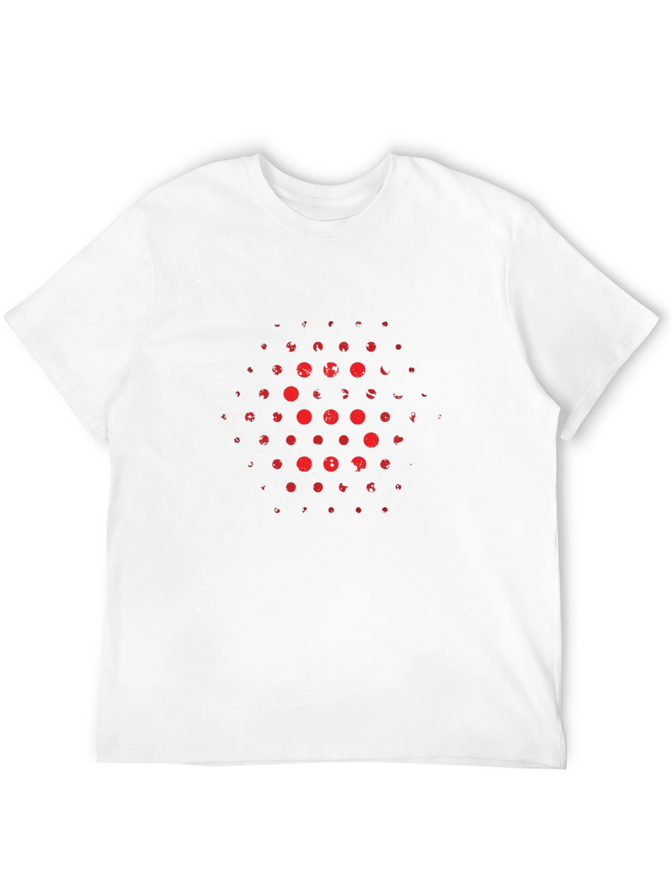Black Abstract Red Dot Pattern Black T-Shirt view 12