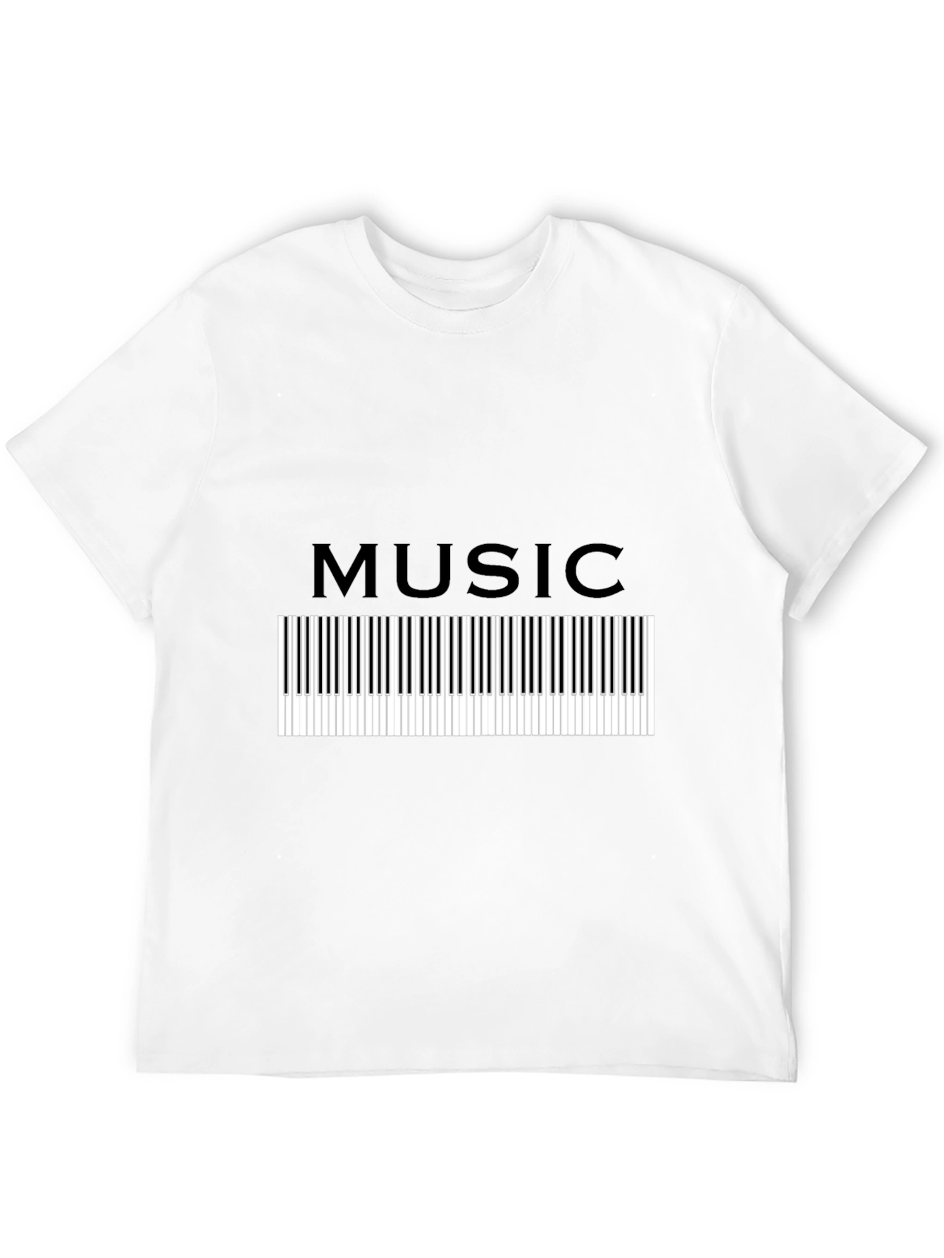 Black Music Keyboard Graphic Tee - Black T-Shirt view 12
