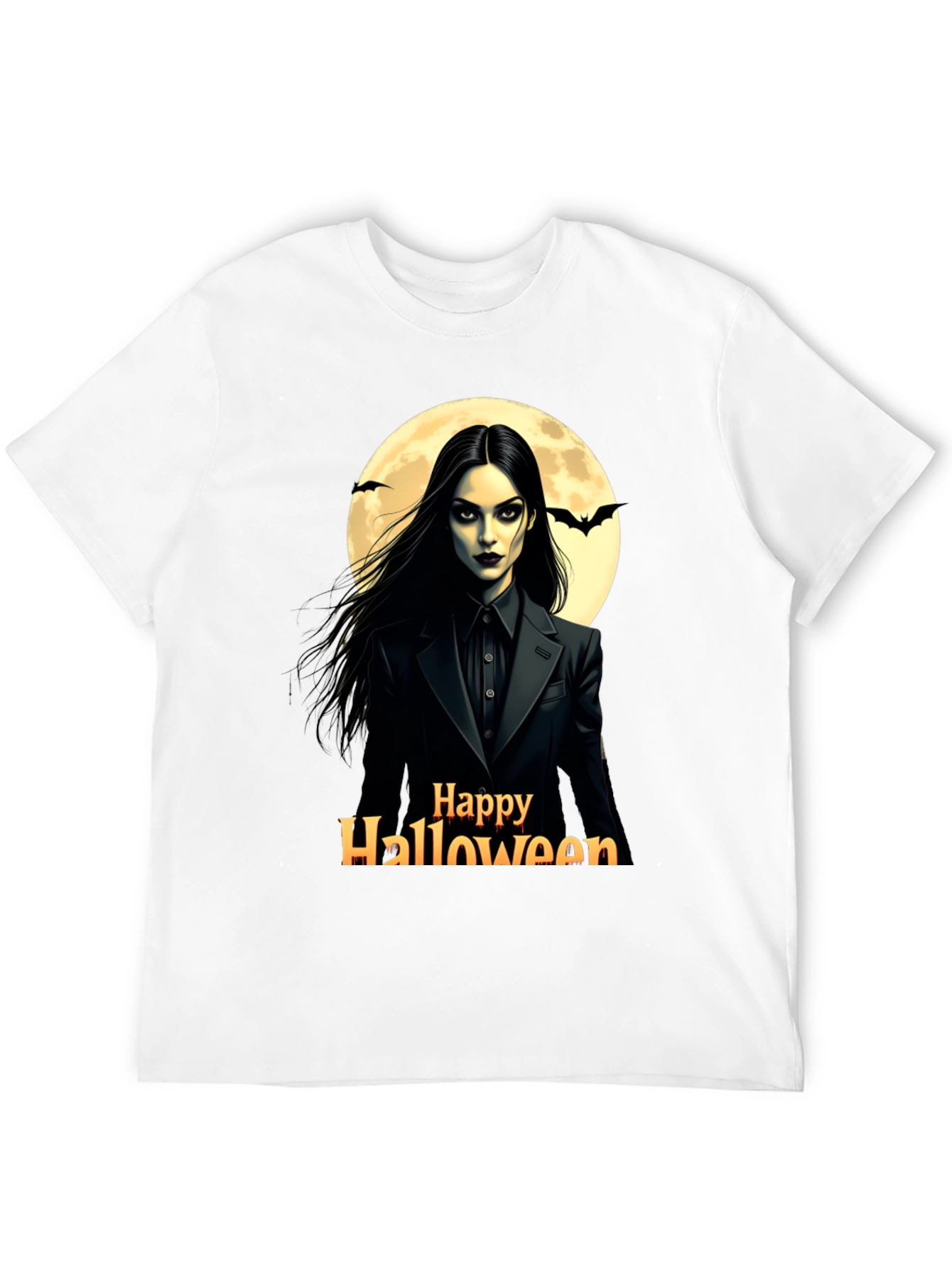 Black Happy Halloween Wednesday T-Shirt view 12