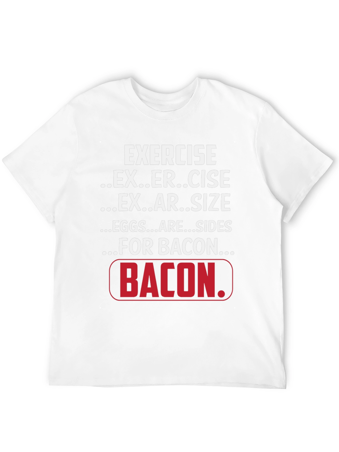 Black Exercise for Bacon Black Graphic T-Shirt view 12