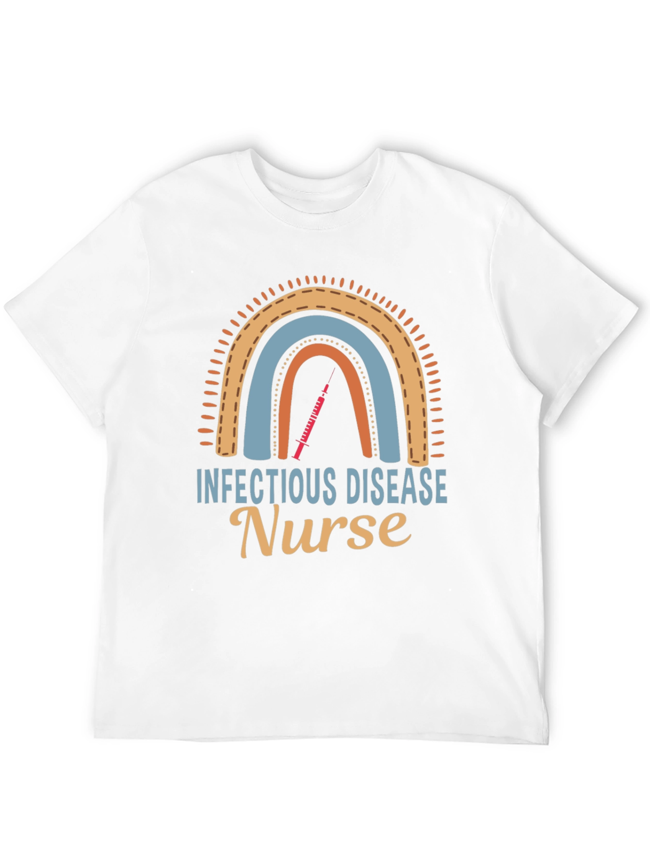 Black Infectious Disease Nurse Rainbow Graphic Tee view 12