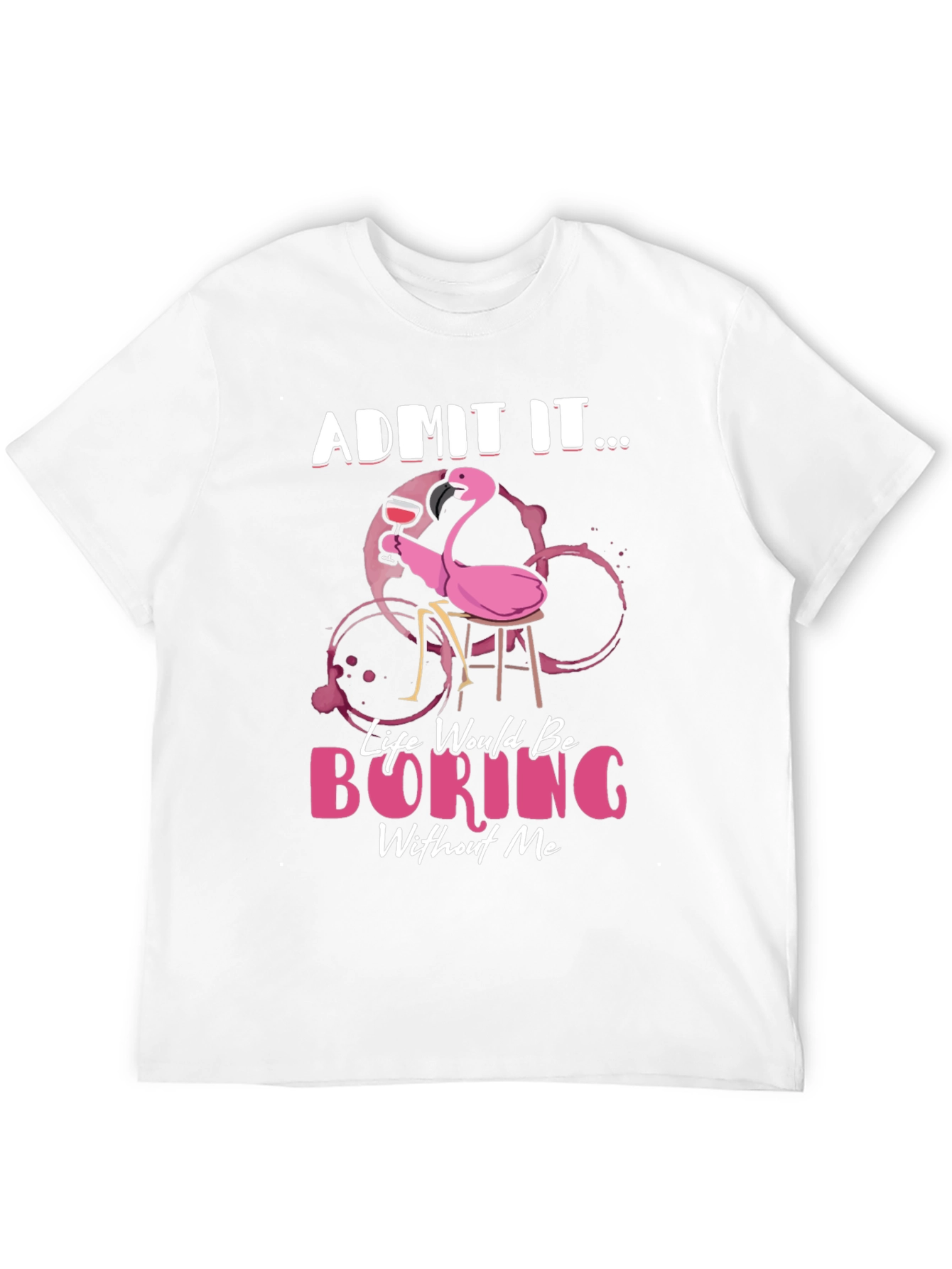 Black Funny Flamingo Graphic T-Shirt - Admit It... view 12