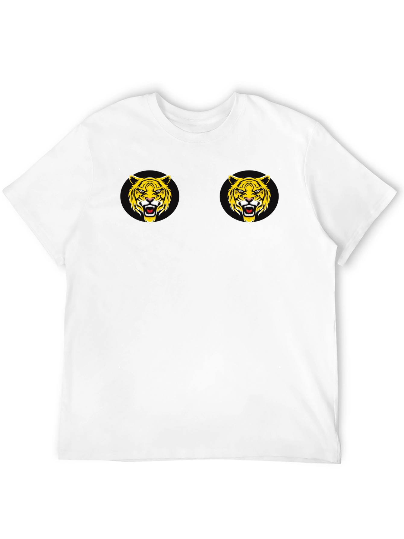 Black Black T-Shirt with Tiger Face Graphic view 12