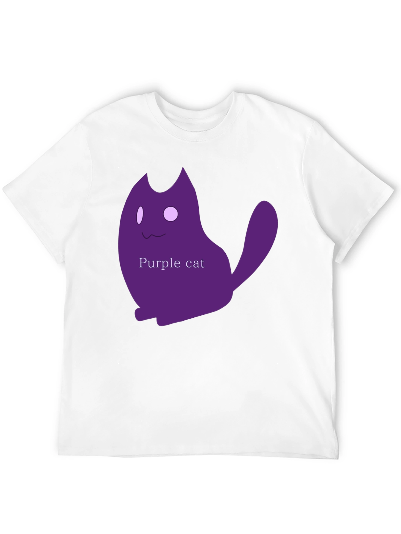 Black Black T-Shirt with Purple Cat Graphic view 12
