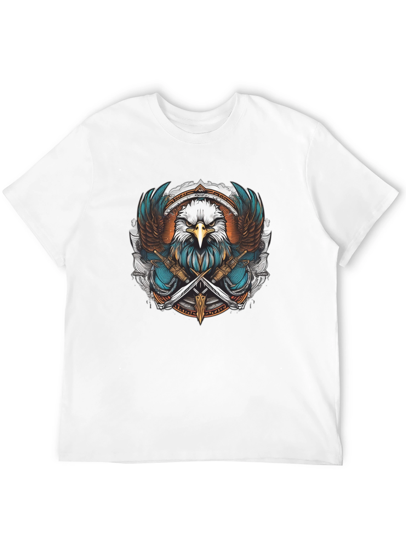 Black Eagle & Swords Graphic Tee - Stylish Unisex Shirt view 12