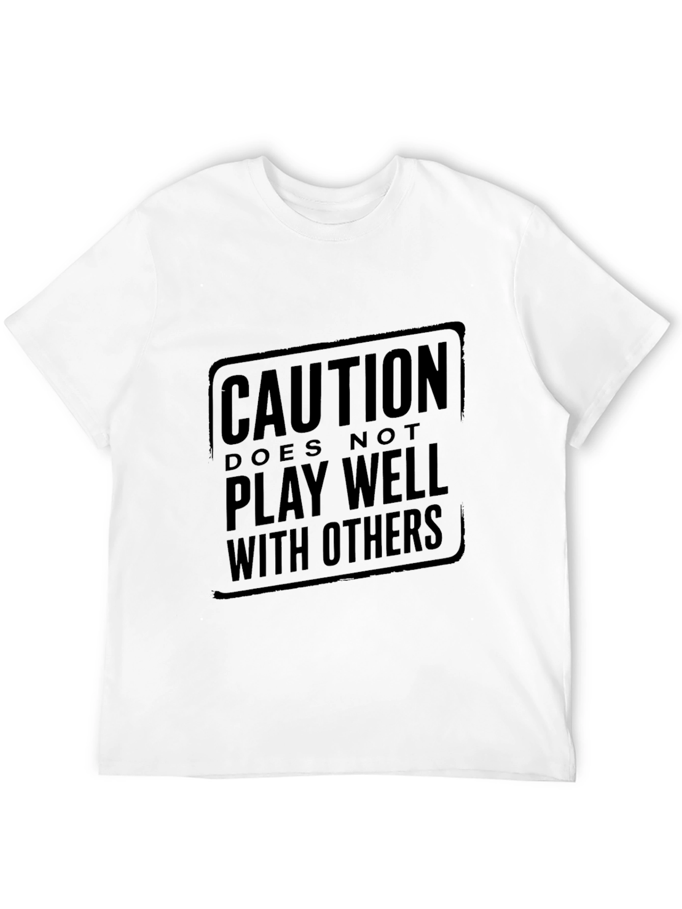 Black Caution: Does Not Play Well With Others Black T-Shirt view 12