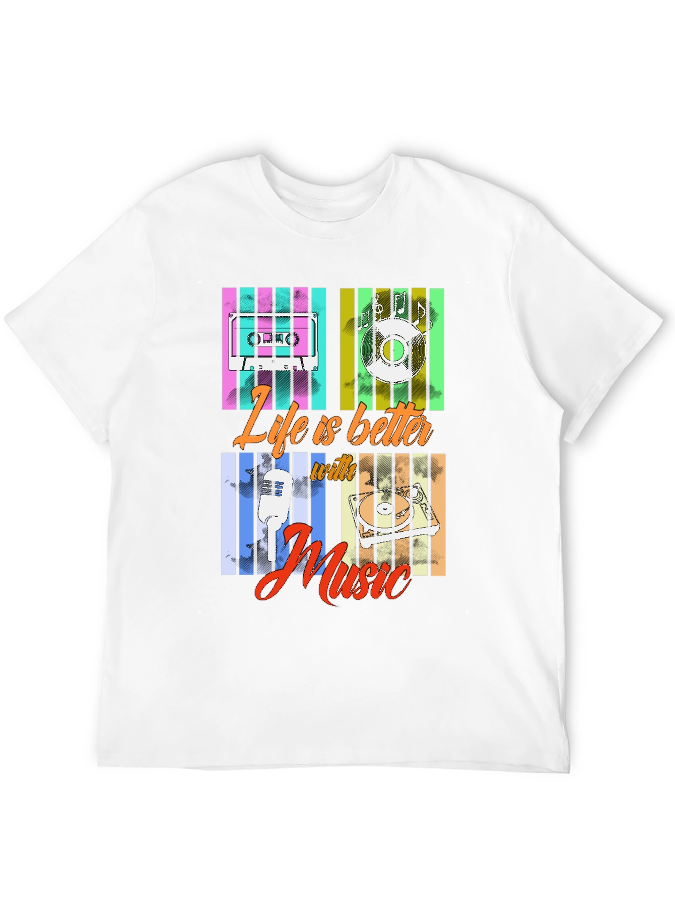 Black Life Is Better With Music T-Shirt view 12