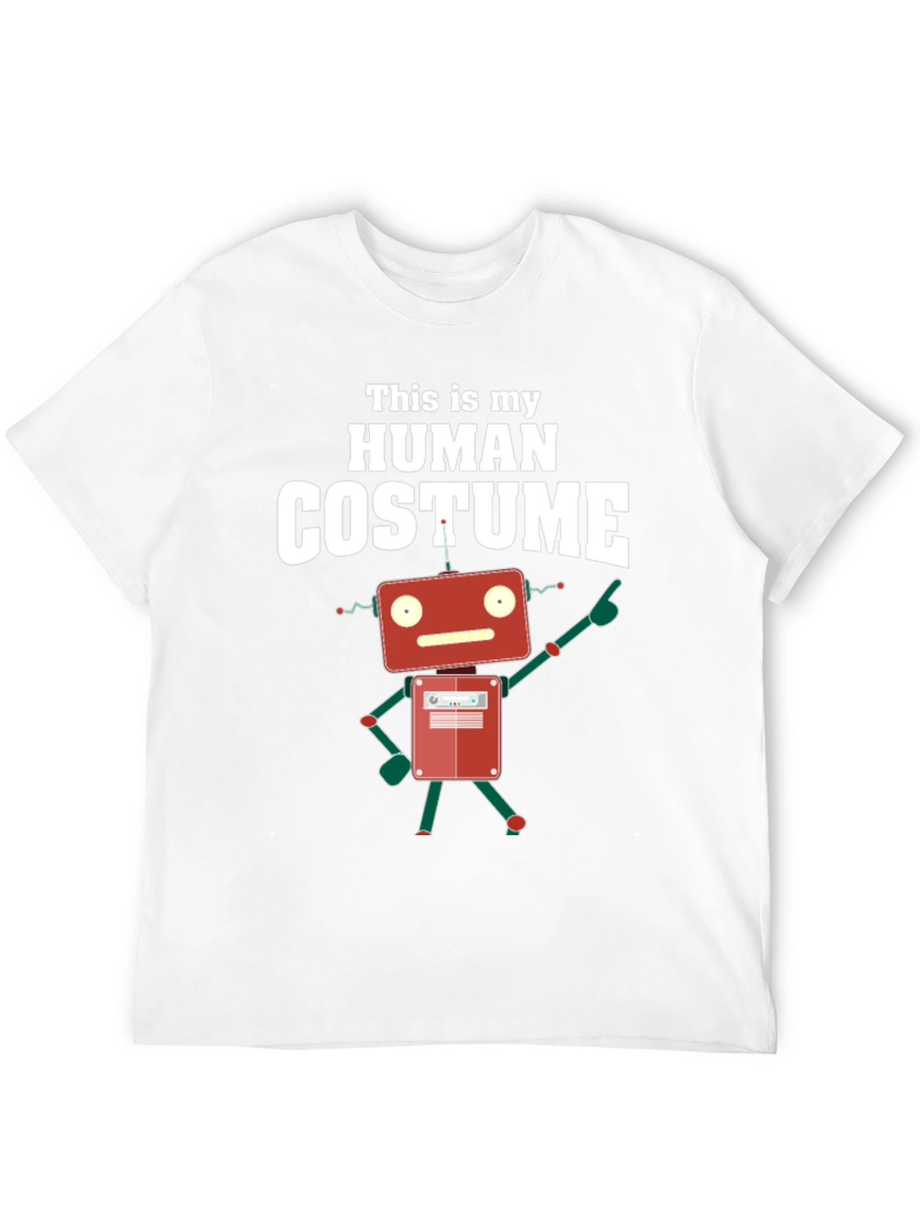 Black Human Costume Robot Graphic T-Shirt view 12
