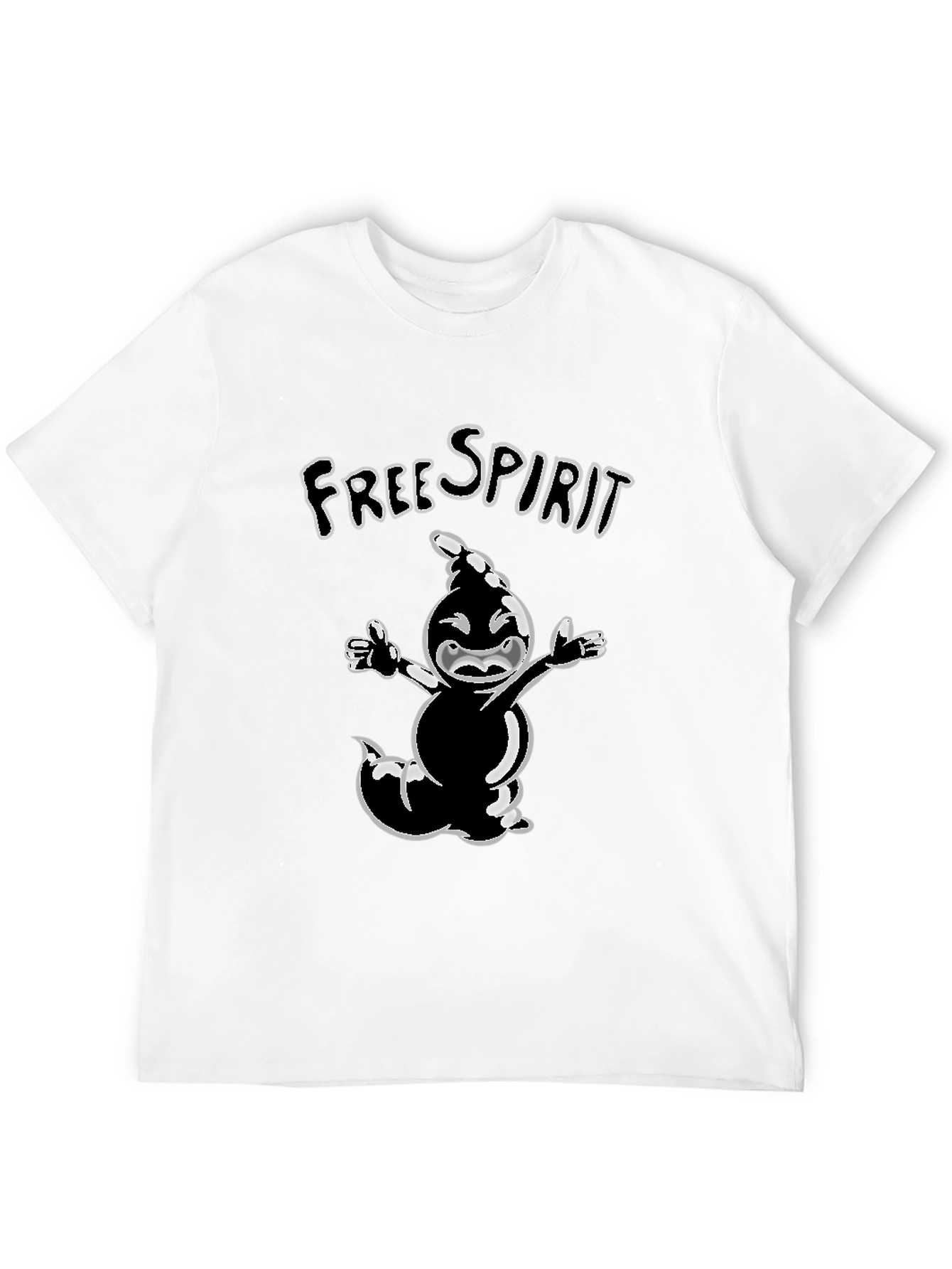 Black Free Spirit Cartoon Tee - Stylish Black T-Shirt view 12