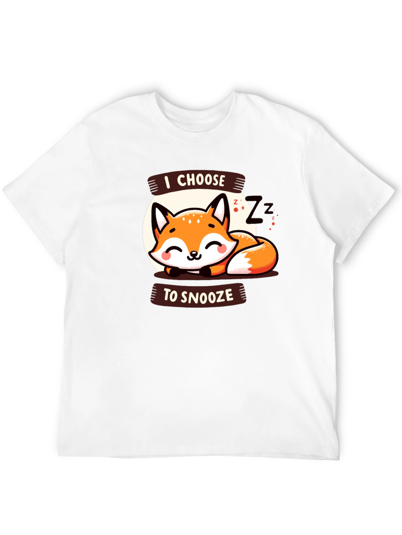 Black Cute Fox Snooze Graphic Tee - Black view 12