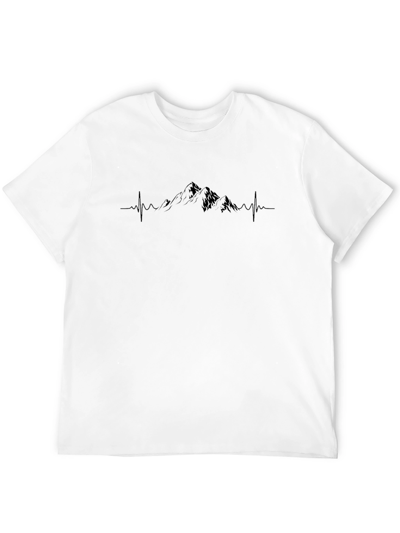 Black Mountain Heartbeat Graphic Tee - Black Cotton T-Shirt view 12
