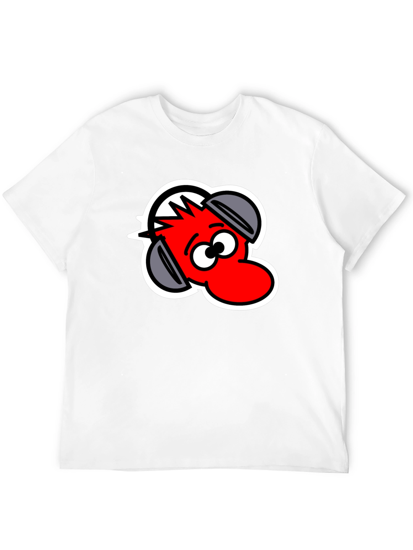 Black Cartoon Headphone T-Shirt - Black view 12