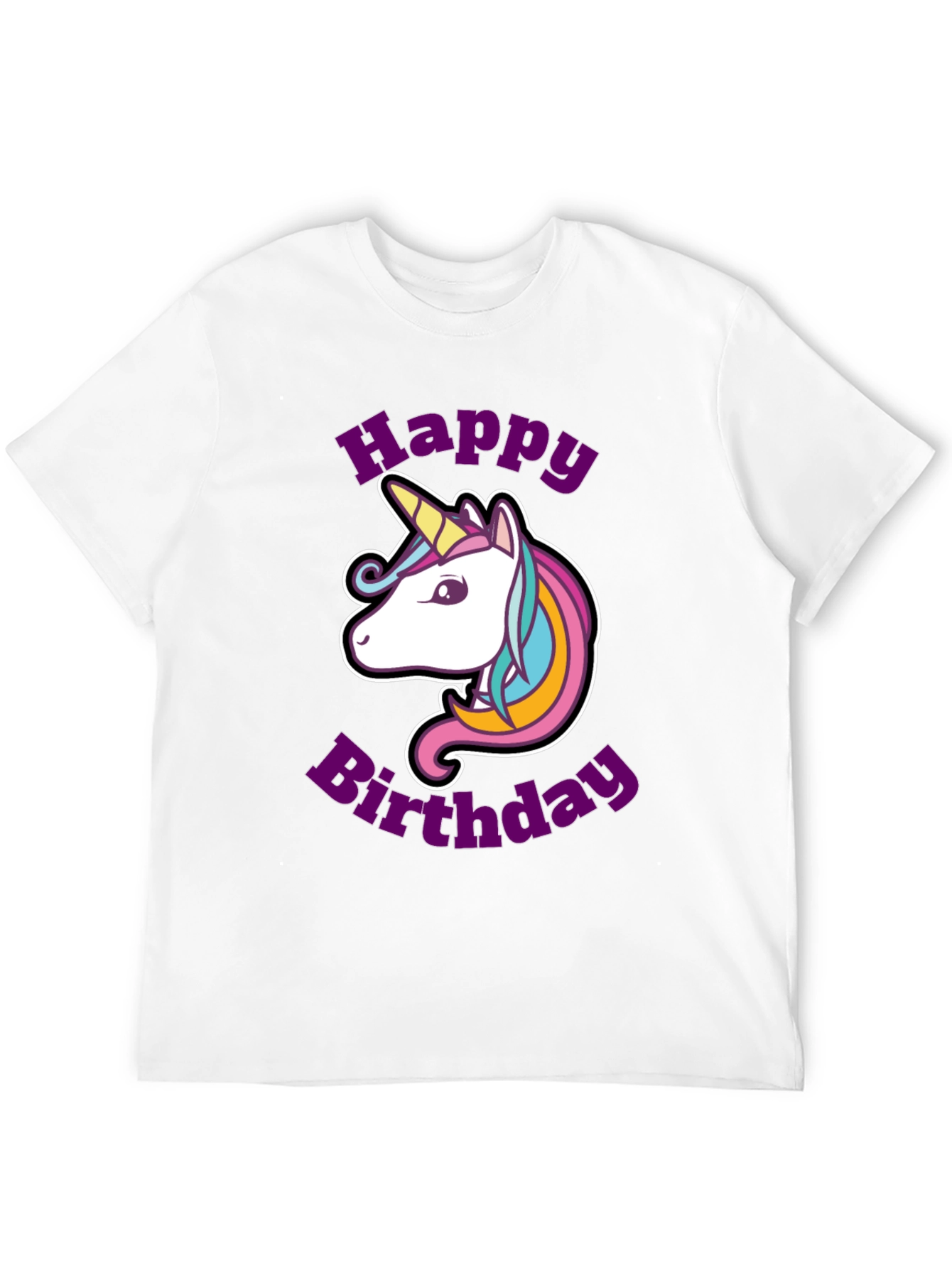 Black Unicorn Happy Birthday Graphic T-Shirt view 12