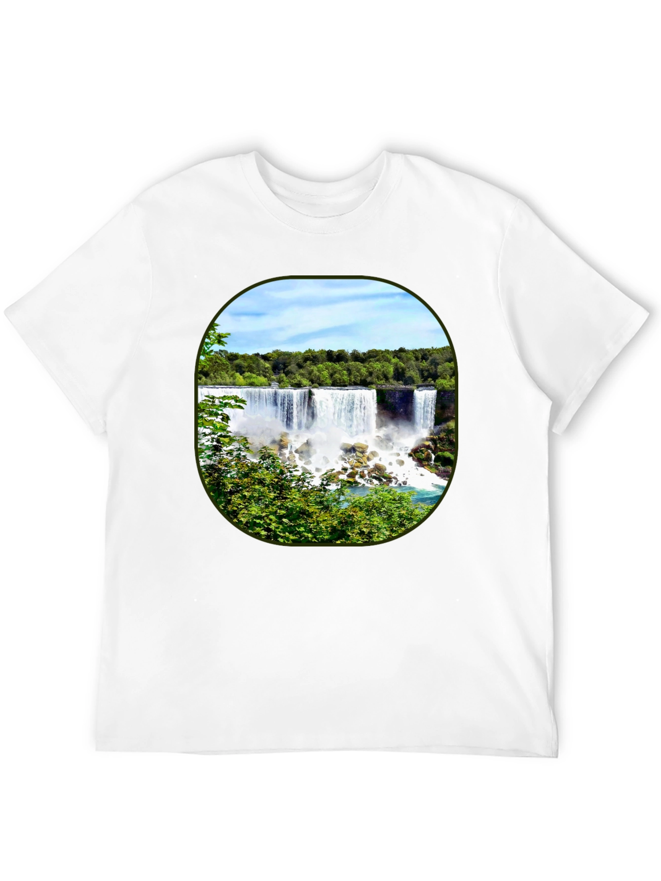 Black Niagara Falls Graphic Tee - Black Cotton T-Shirt view 12