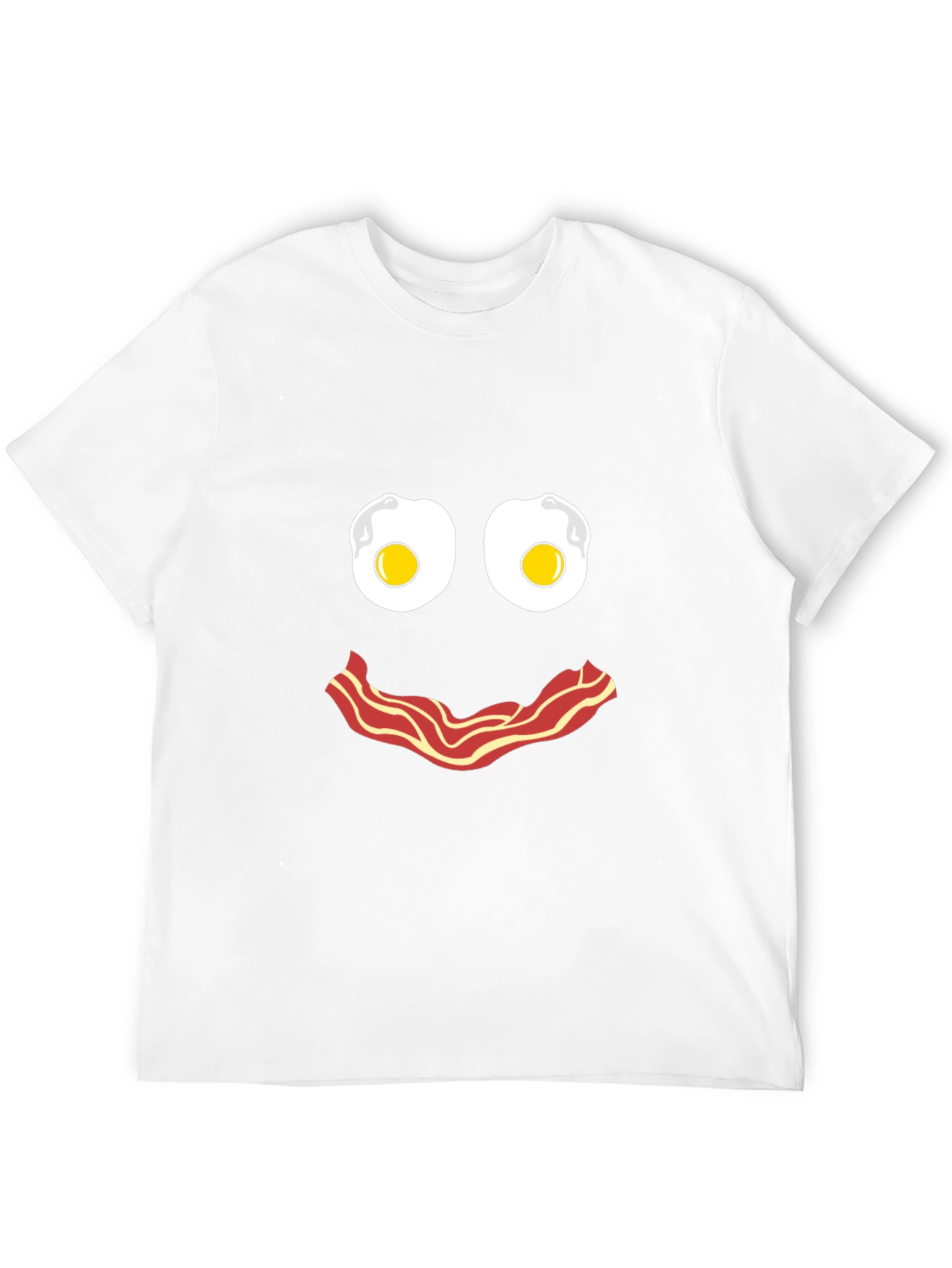 Black Funny Breakfast Face T-Shirt: Eggs and Bacon Graphic Tee view 12