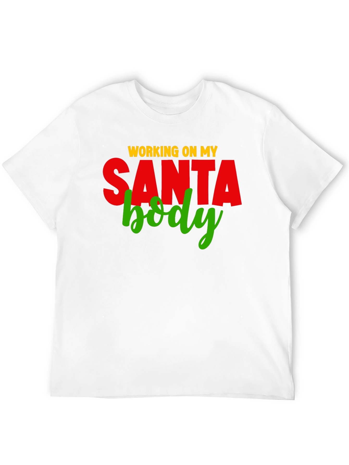 Black Working on My Santa Body T-Shirt view 12