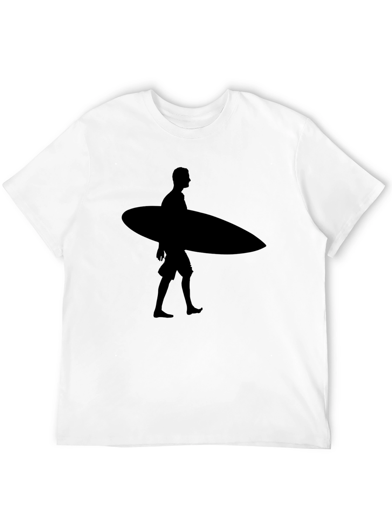 Black Surfer Silhouette Black T-Shirt view 12