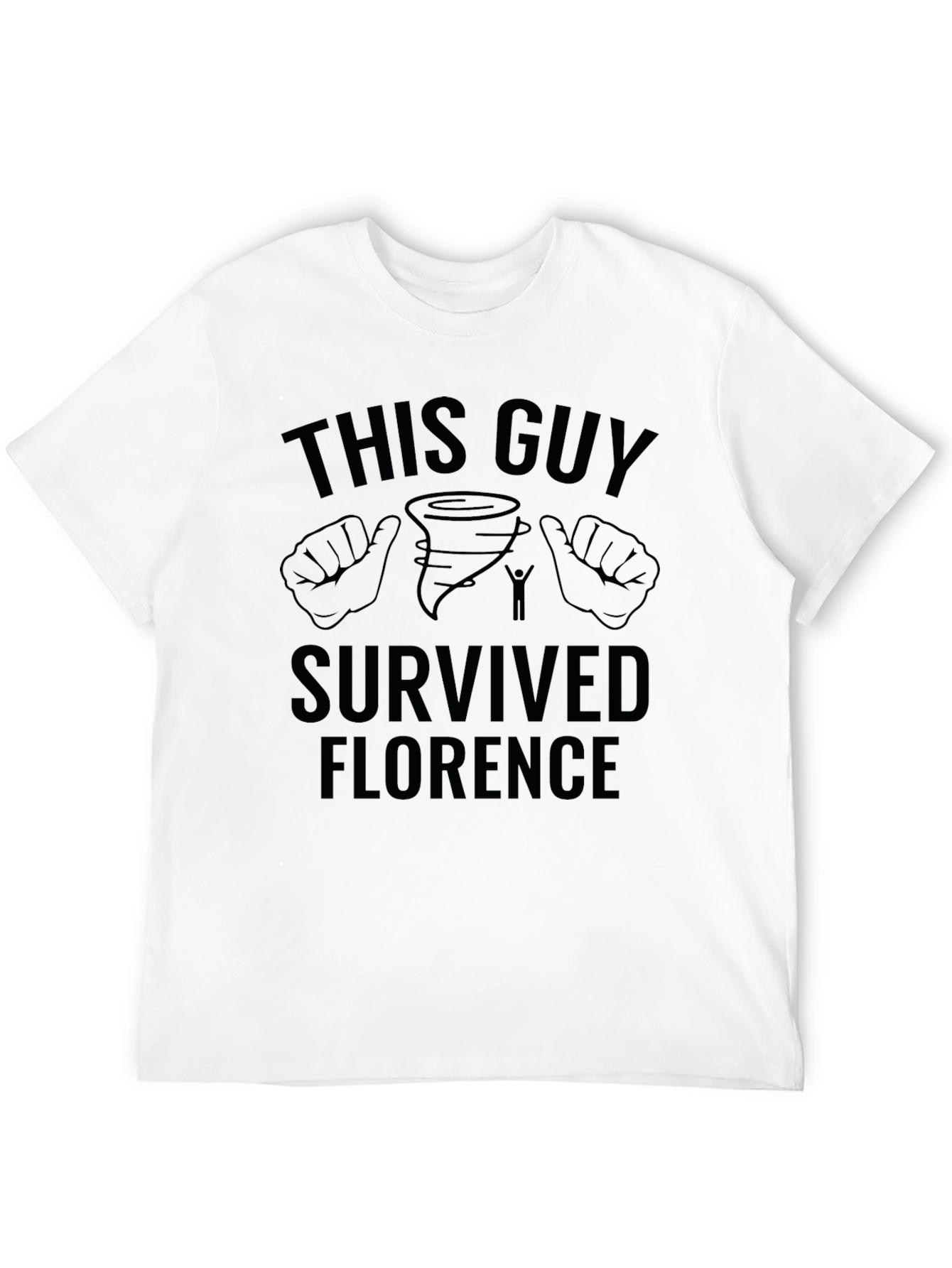 Black This Guy Survived Florence Black Graphic T-Shirt view 12