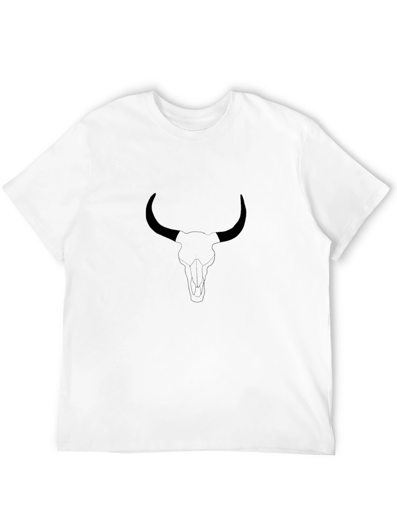 Black Bull Skull Graphic Tee - Black view 12